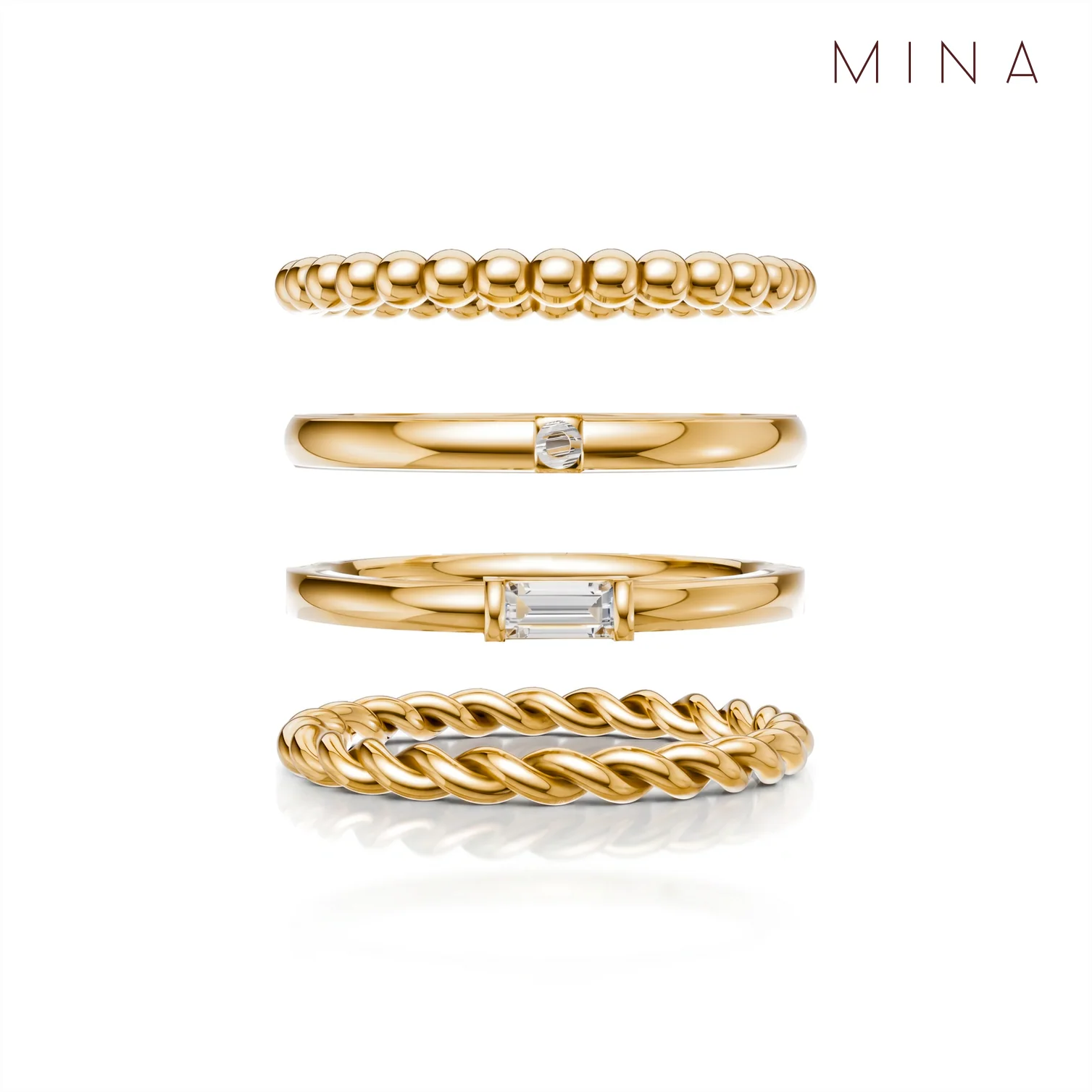 Infinity Ring Stack, view 1 — House of Mina