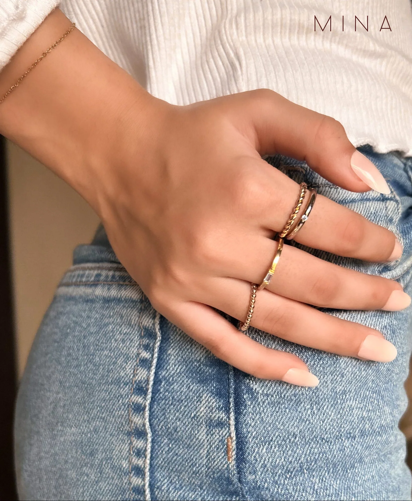 Infinity Ring Stack, view 8 — House of Mina