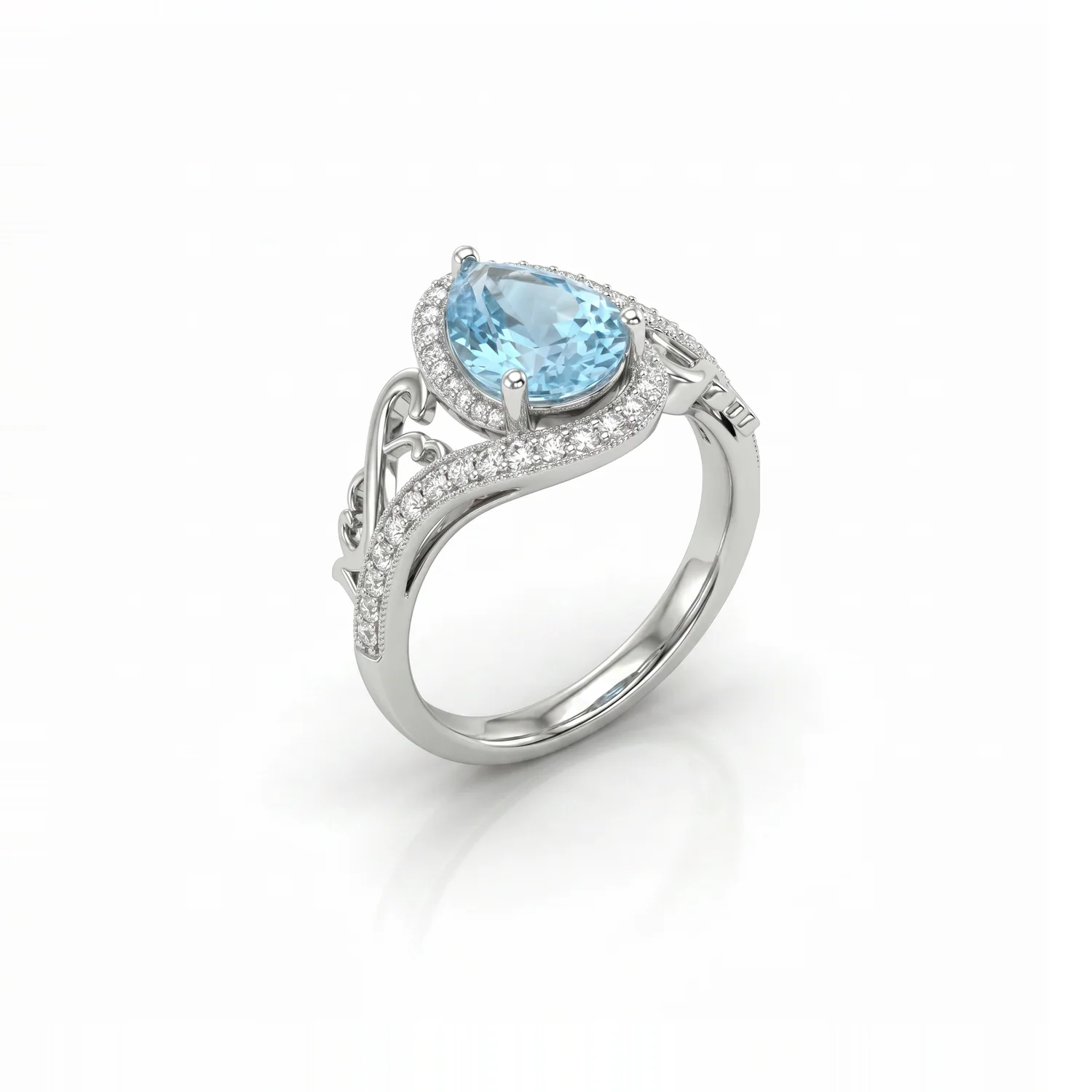 Liana Pear Ring, view 1 — House of Mina