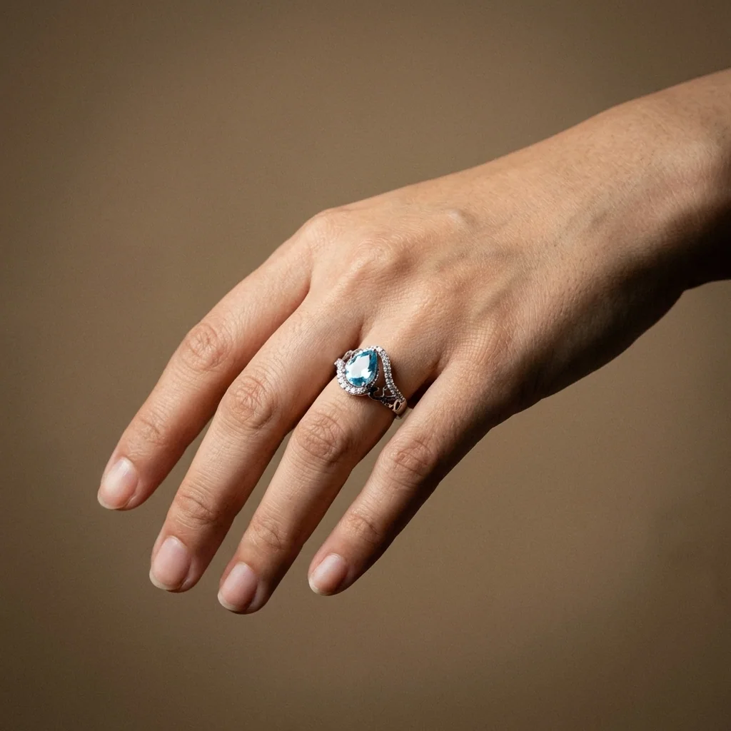 Liana Pear Ring, view 2 — House of Mina