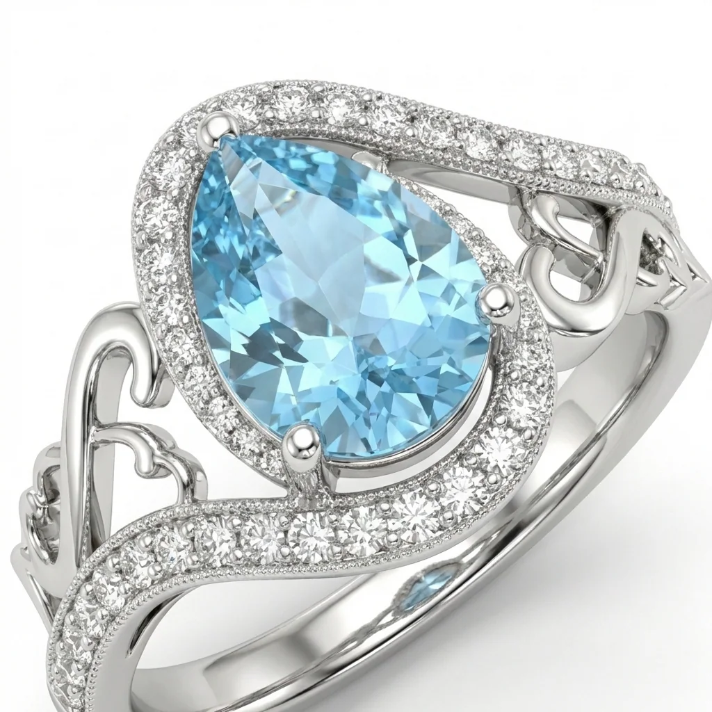 Liana Pear Ring, view 4 — House of Mina