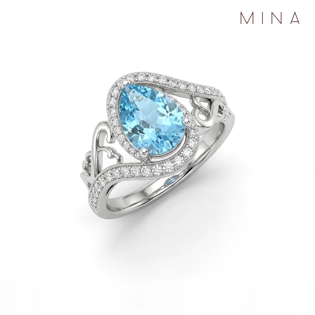 Liana Pear Ring, view 5 — House of Mina