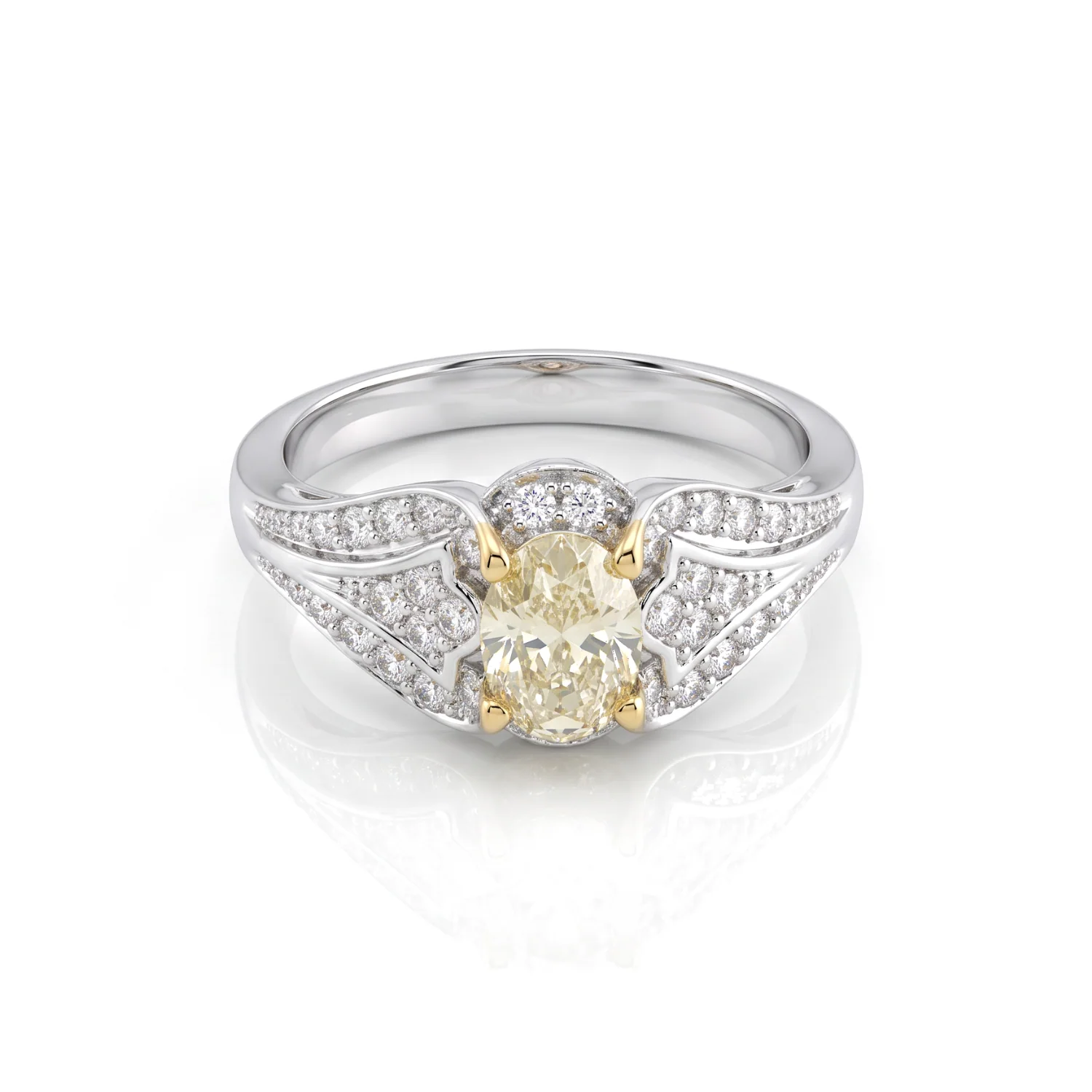 Canary Oval Split-Shank Ring, view 1 — House of Mina