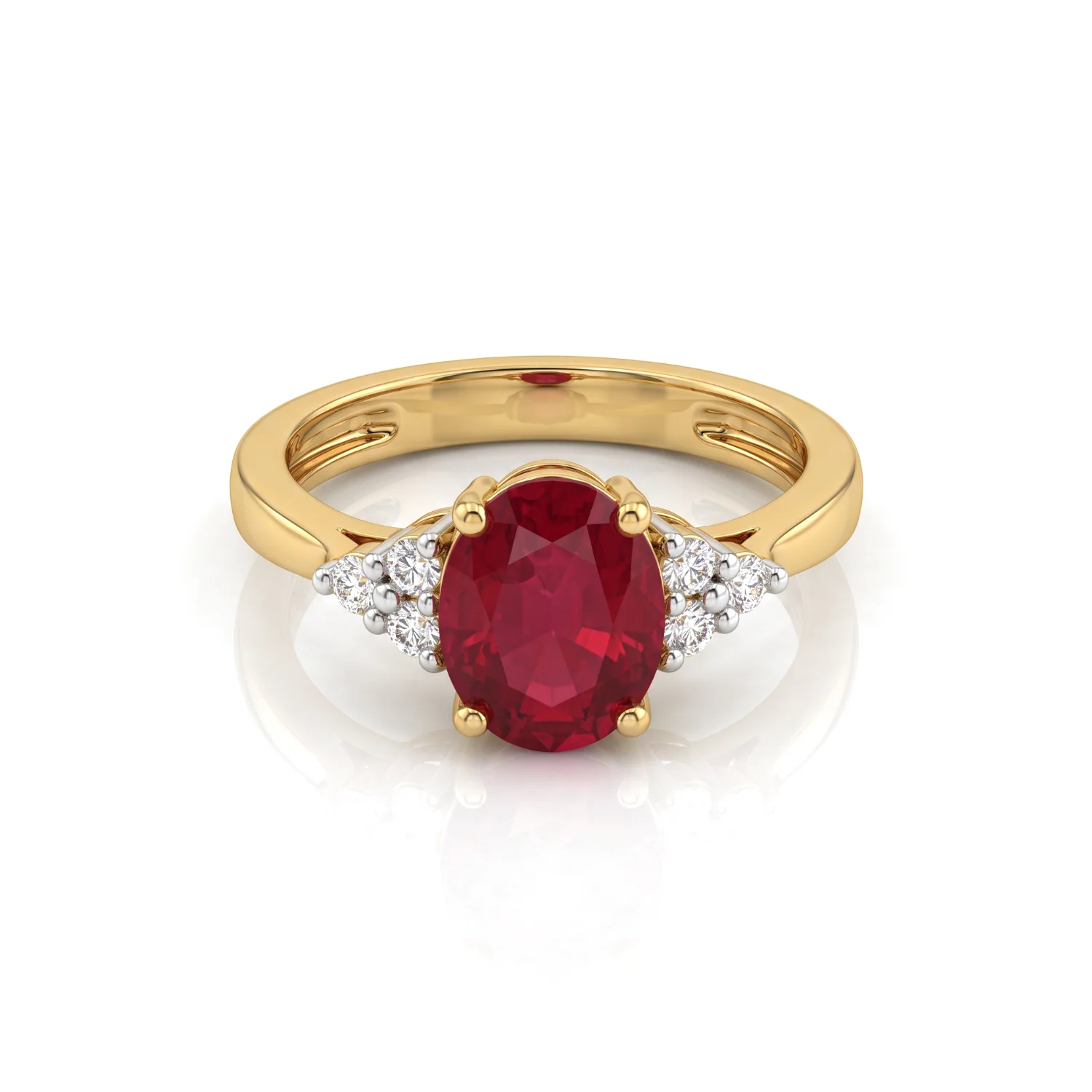 Ruby Solitaire Ring, view 1 — House of Mina