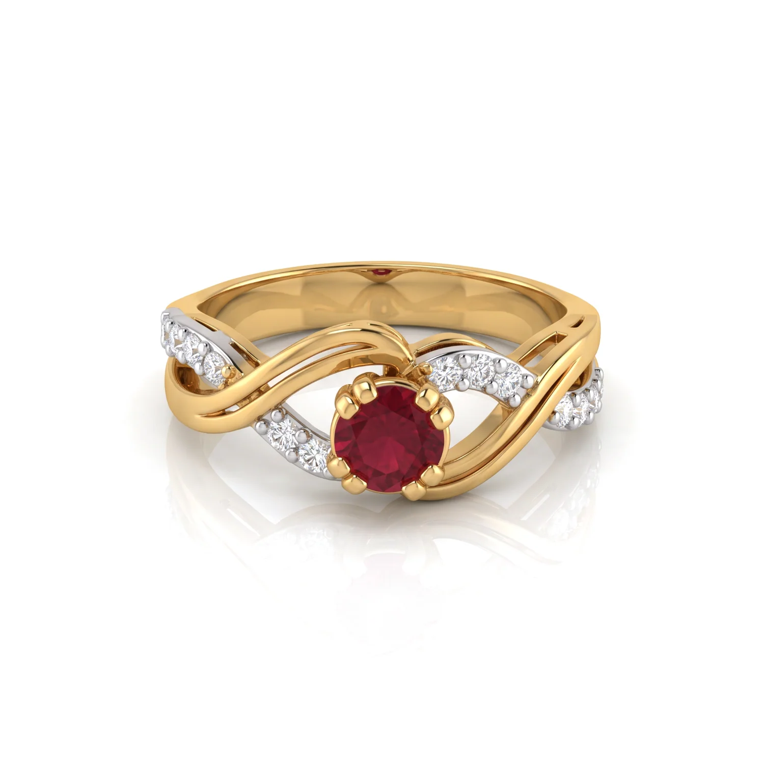 Ruby Twist Ring, view 1 — House of Mina