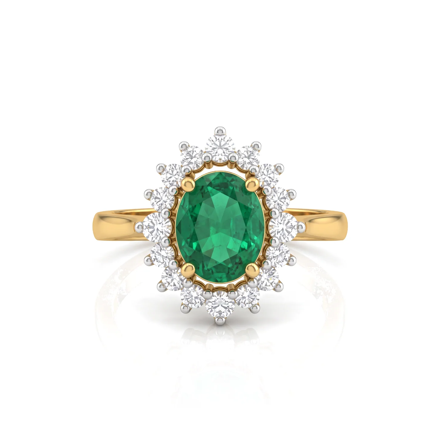 Emerald Halo Ring, view 1 — House of Mina