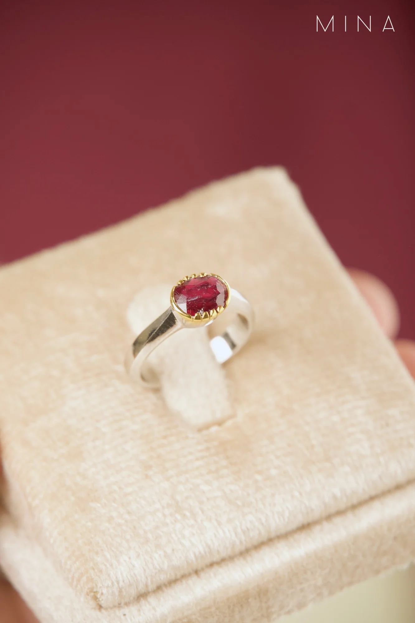 Natural Ruby Ring No. 4, view 1 — House of Mina