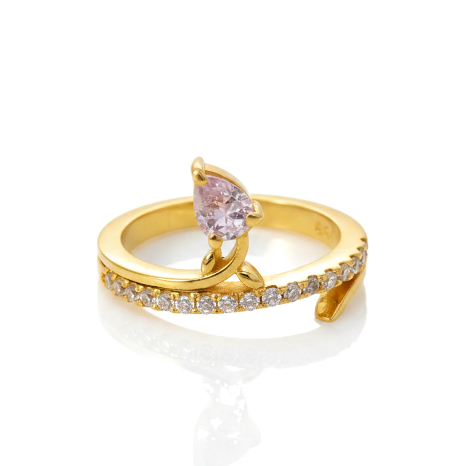 Pink Pear Wrap Ring, view 1 — House of Mina