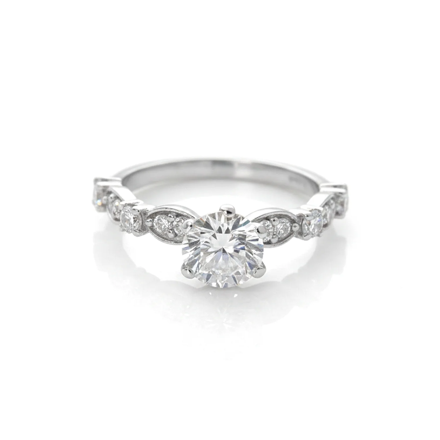 Vintage Milgrain Solitaire, view 1 — House of Mina