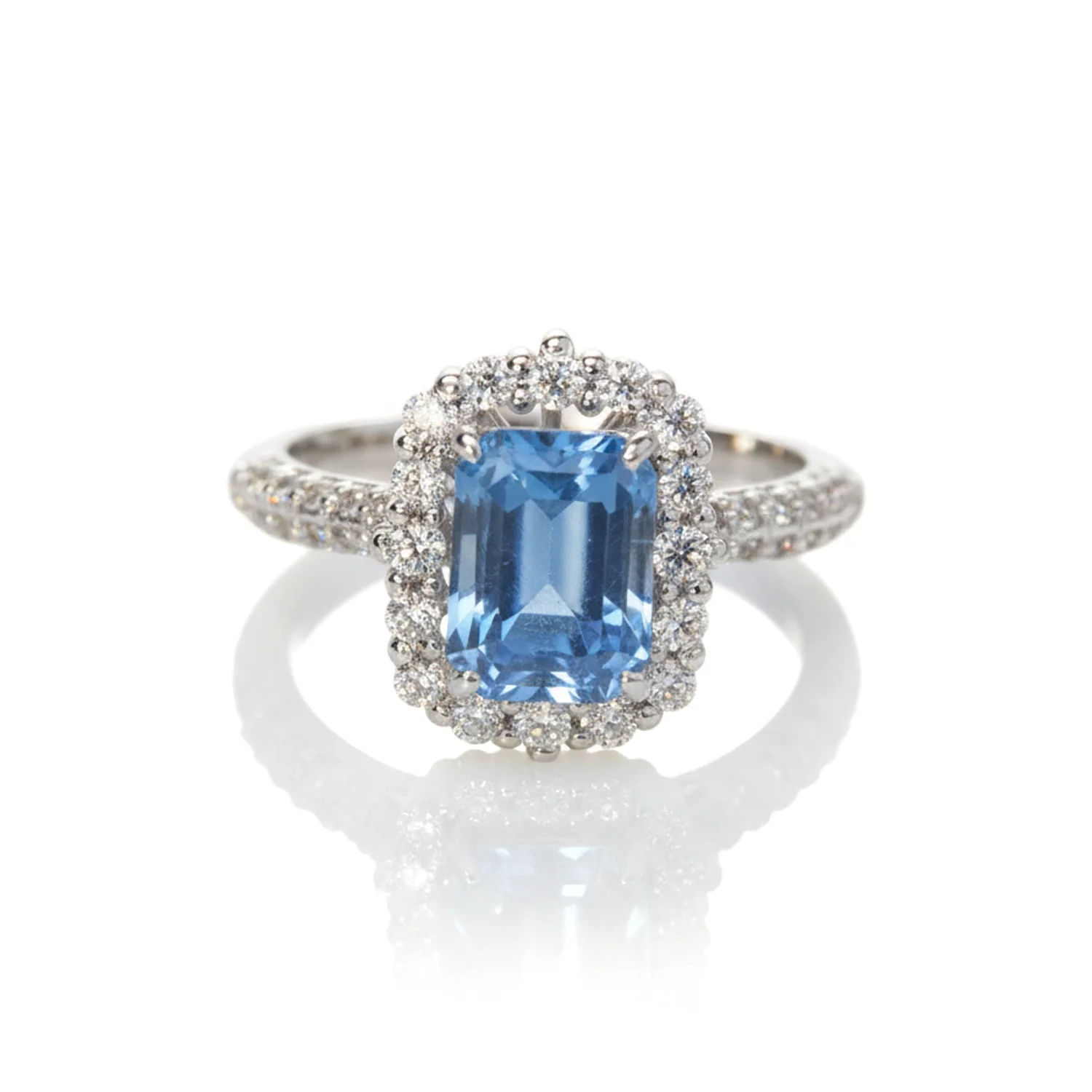 Azzura Emerald Cut Ring, view 1 — House of Mina
