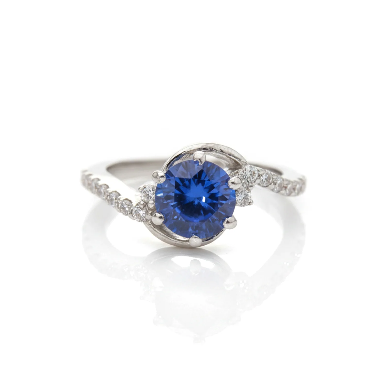 Sapphire Swirl Ring, view 1 — House of Mina