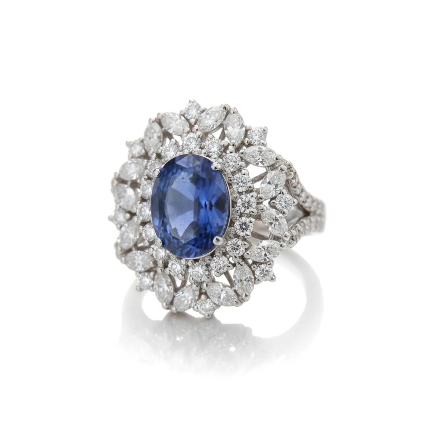 Sapphire Marquise Cluster Ring, view 1 — House of Mina