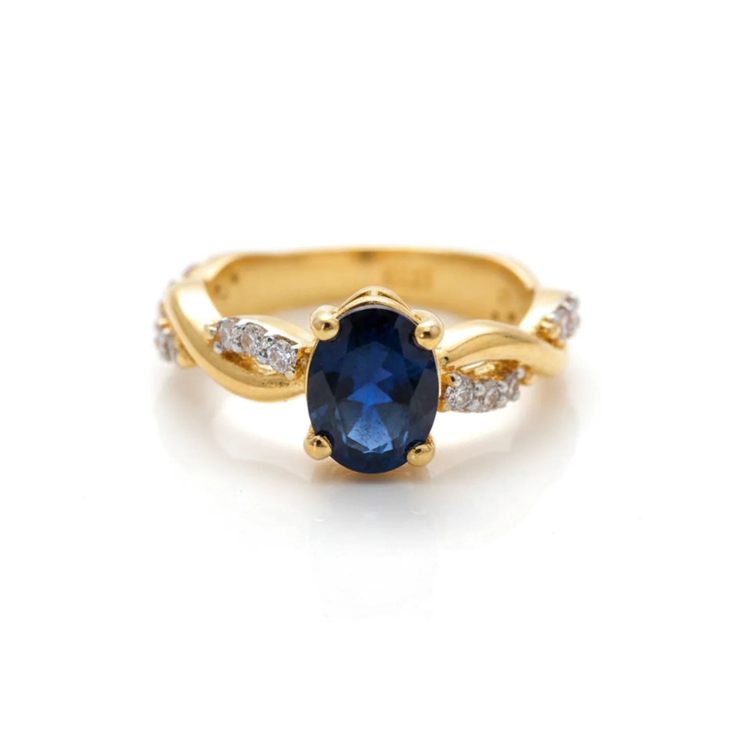 Midnight Sapphire Twist Ring, view 1 — House of Mina