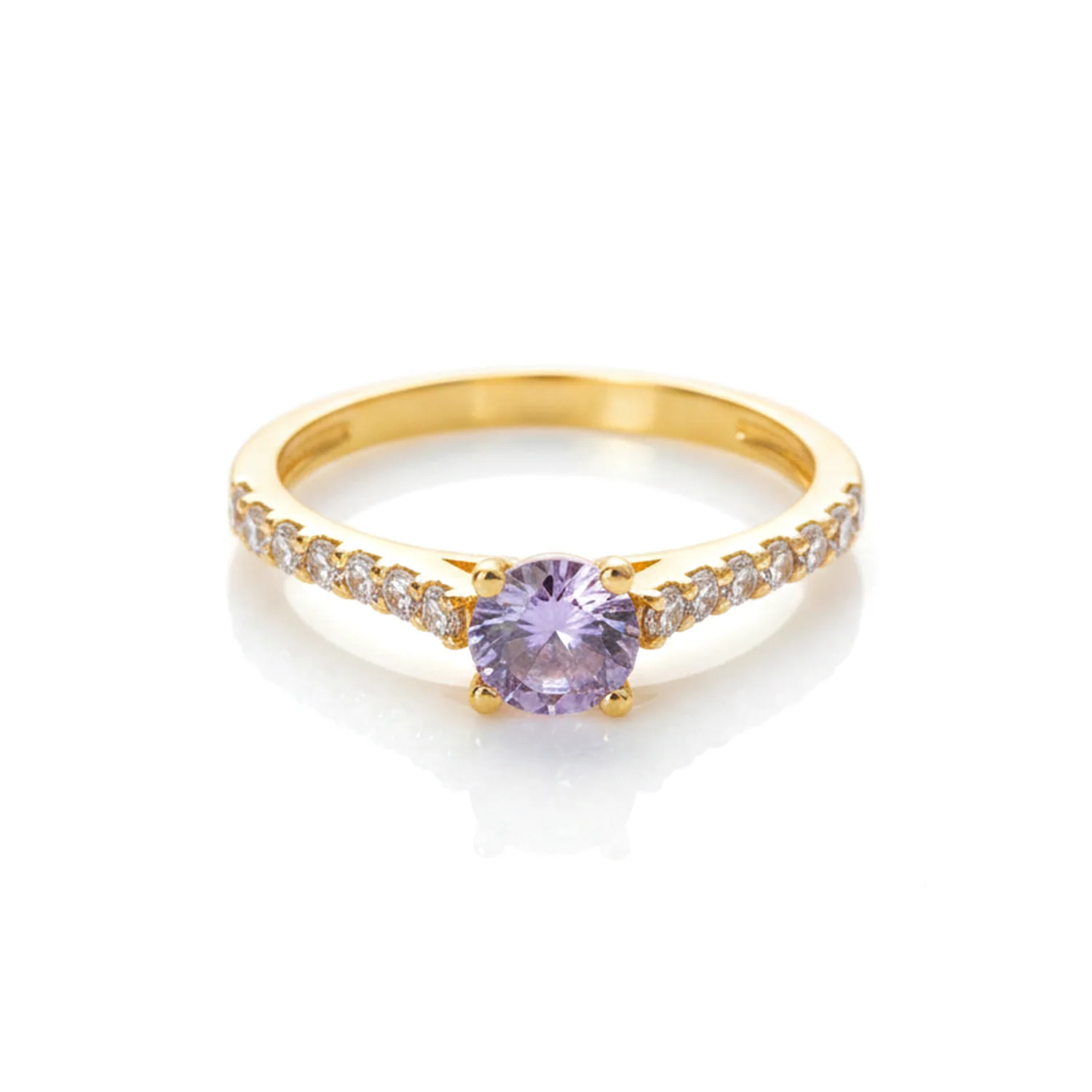 Lavender Solitaire Ring, view 1 — House of Mina
