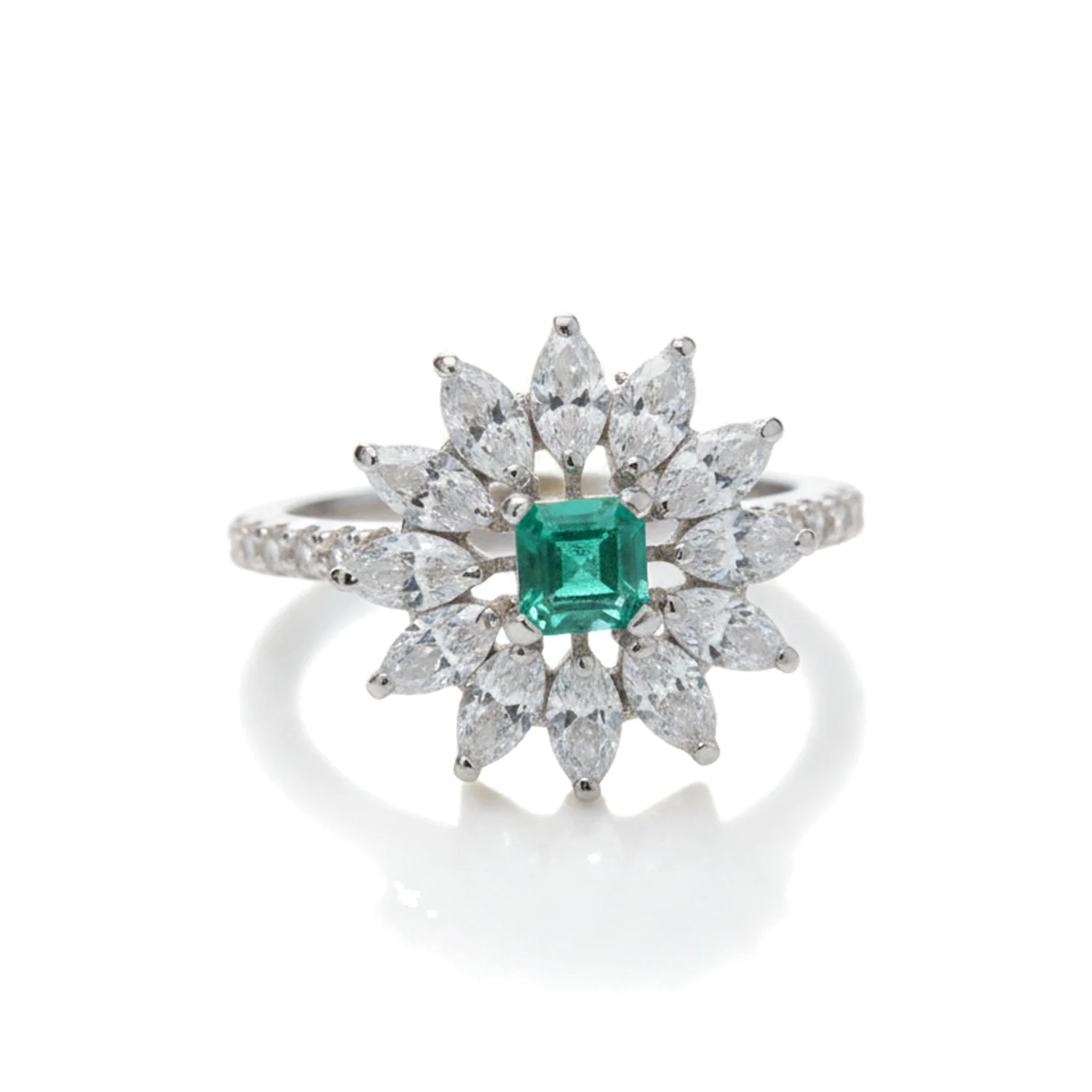 Emerald Starburst Ring, view 1 — House of Mina