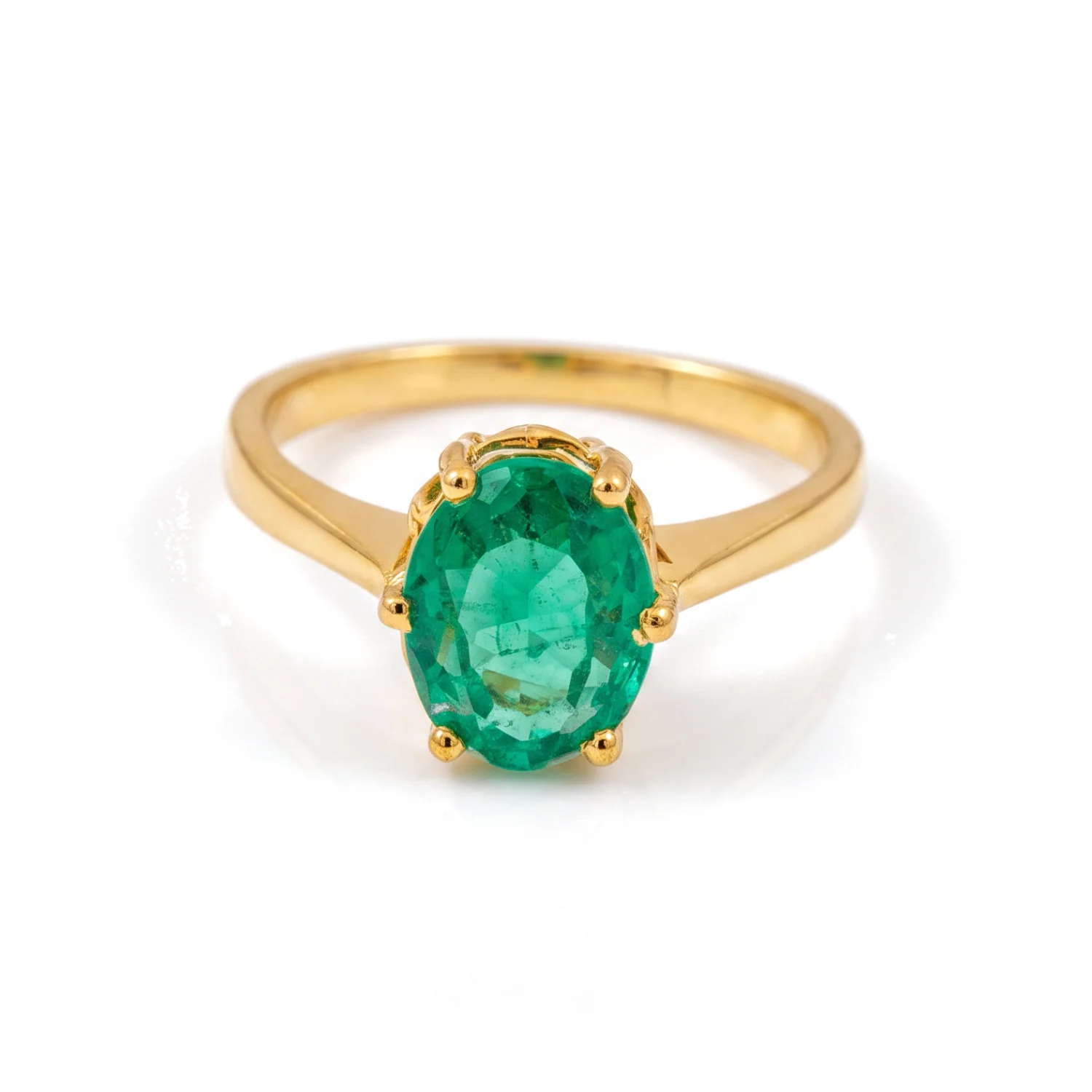 Emerald Oval Solitaire, view 1 — House of Mina