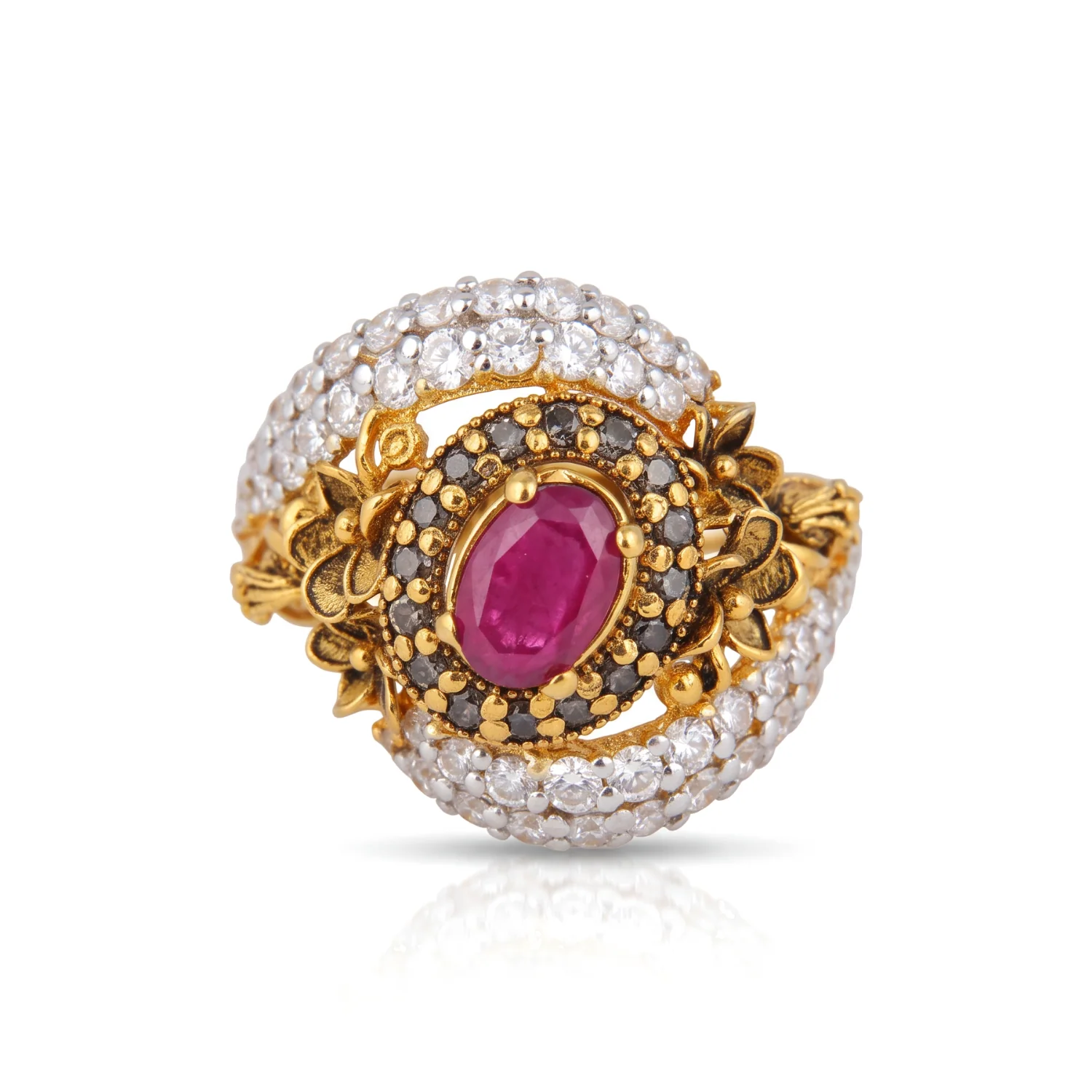 Ruby Swirl Cocktail Ring, view 1 — House of Mina