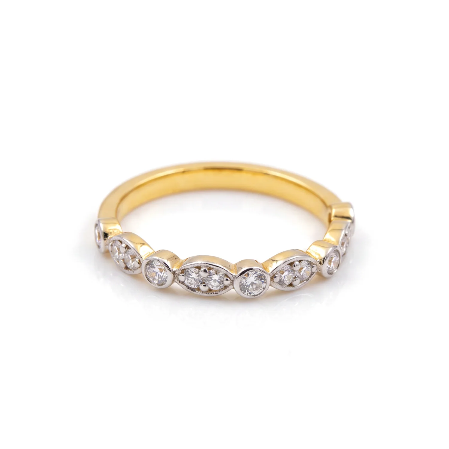 Gold Marquise-Link Band, view 1 — House of Mina