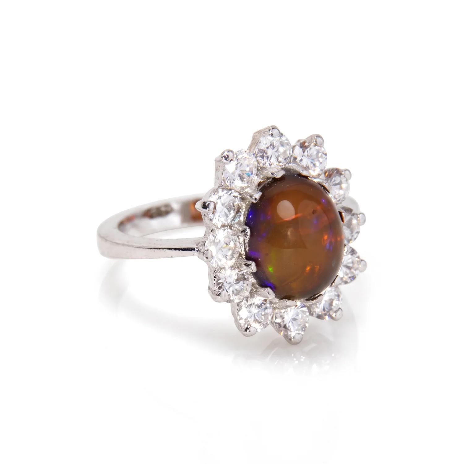 Alba Black Opal Ring, view 1 — House of Mina