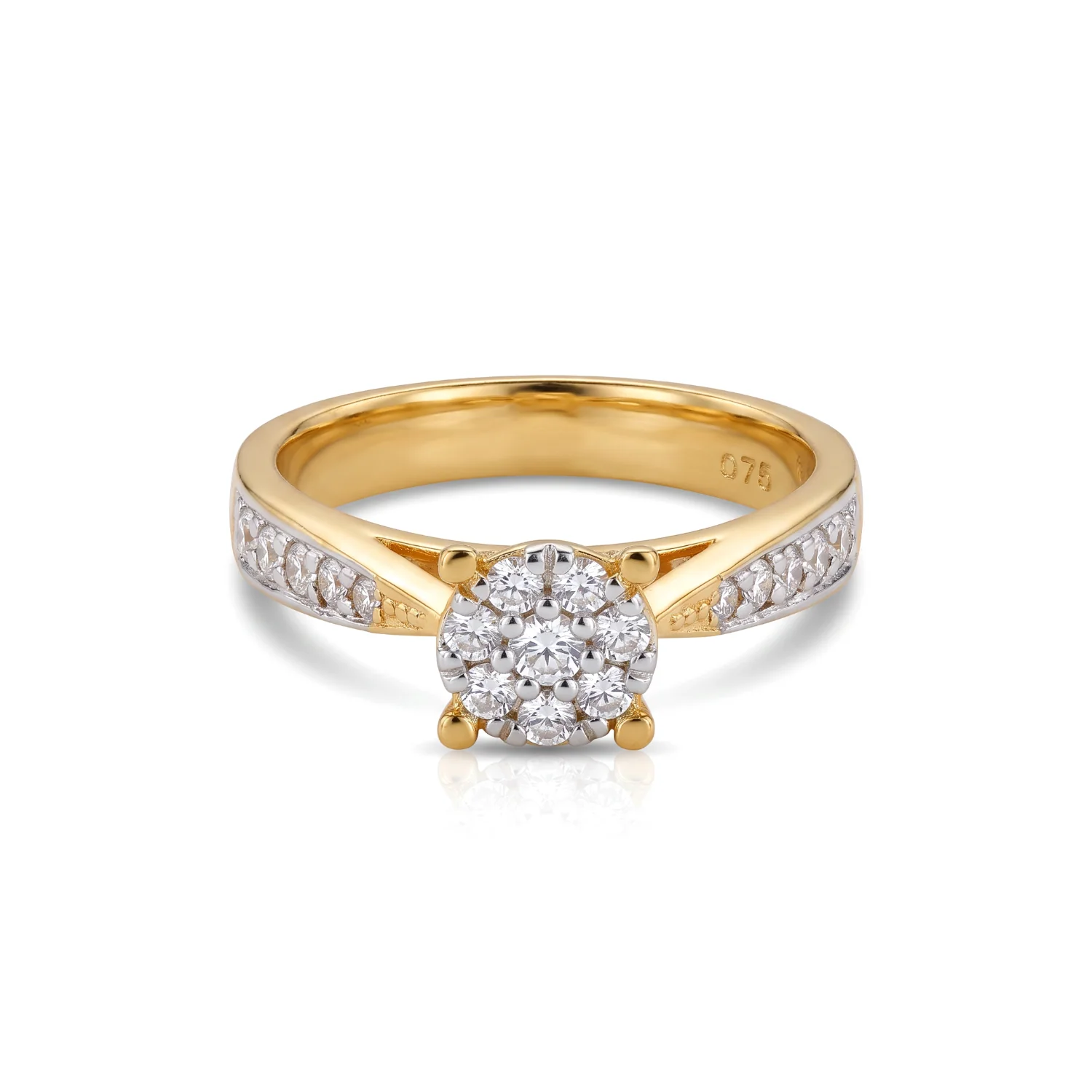 Cluster Solitaire Ring, view 1 — House of Mina