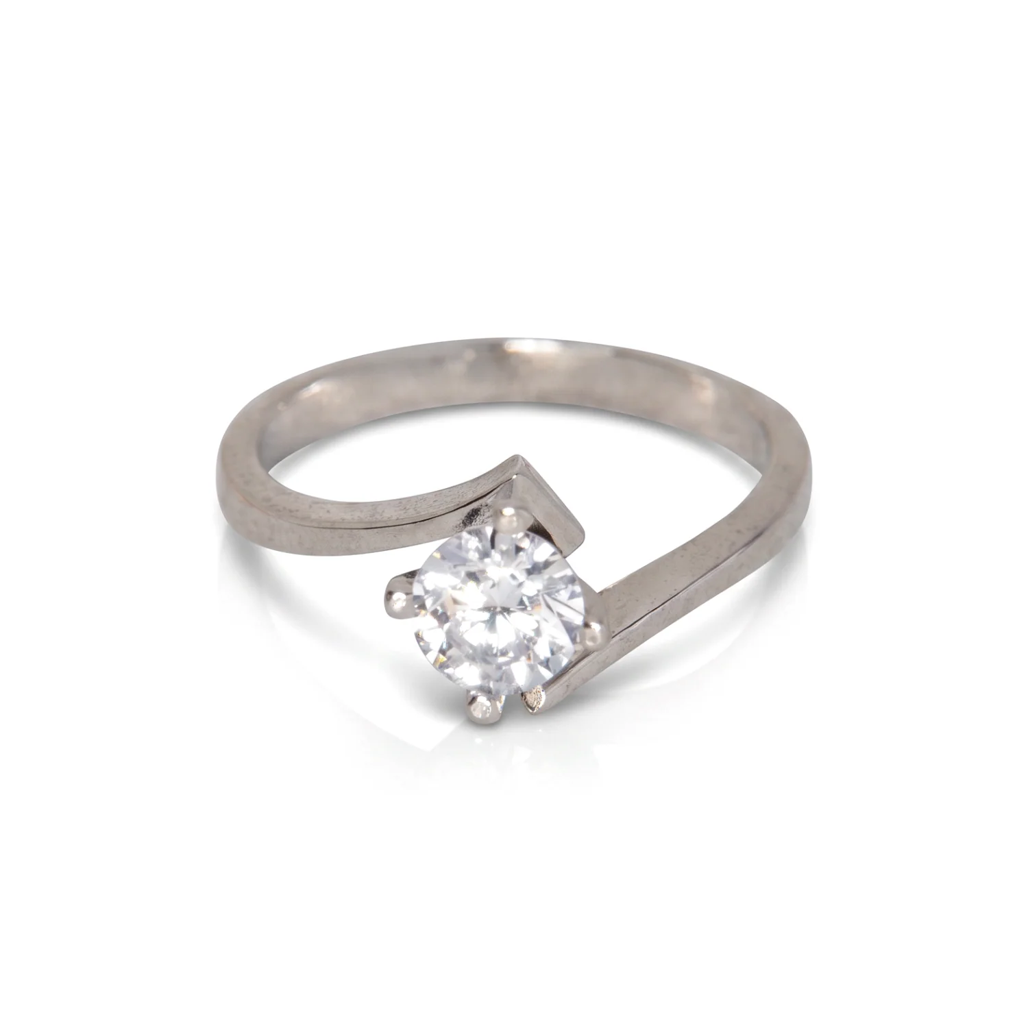 Brushed Bypass Solitaire, view 1 — House of Mina