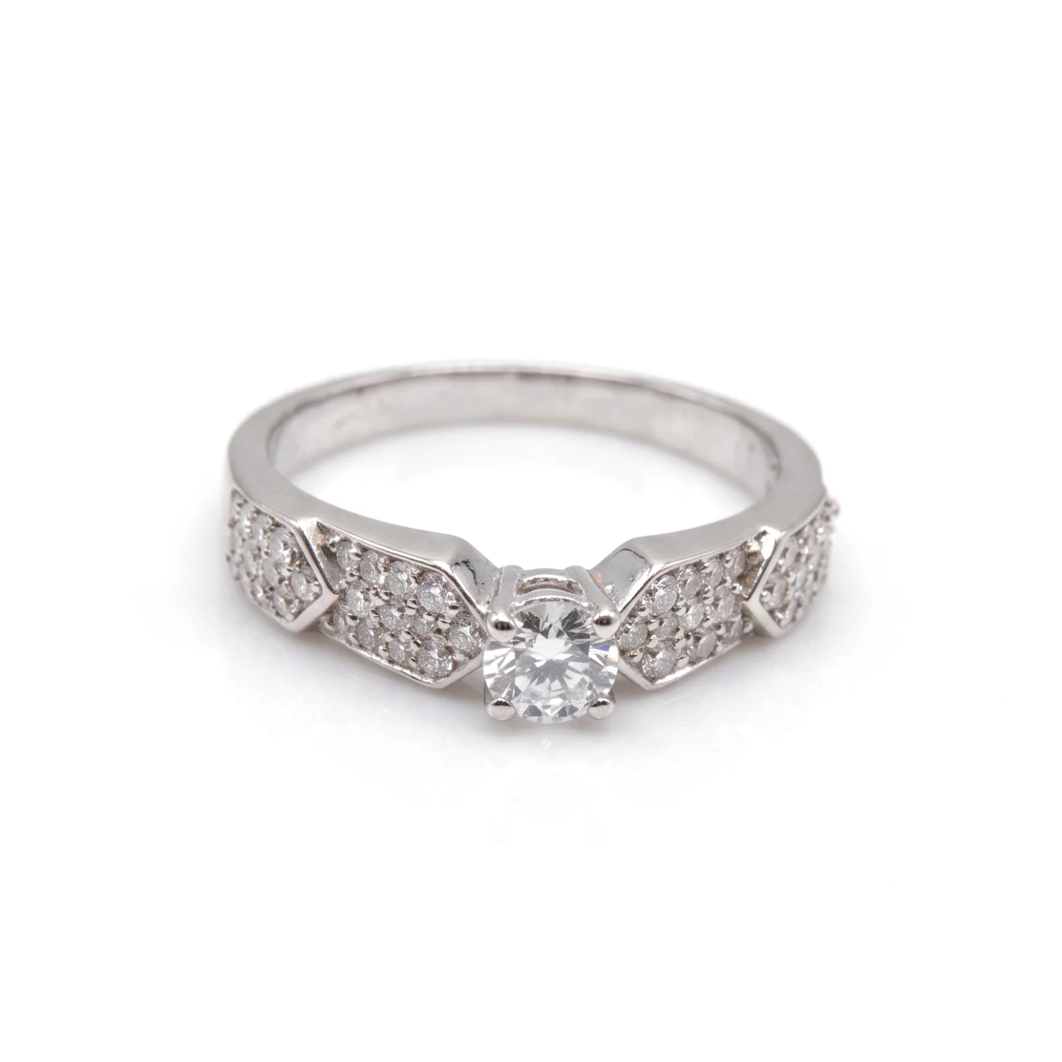 Vintage Pavé Solitaire, view 1 — House of Mina