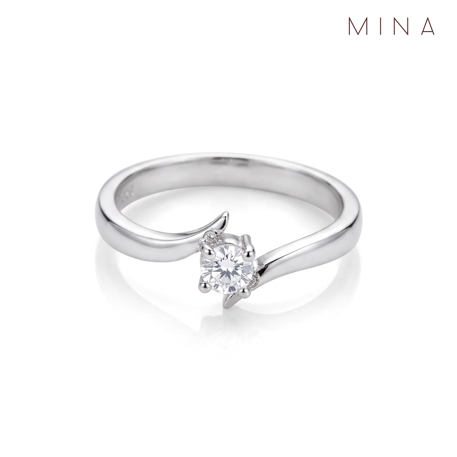 Bypass Solitaire Ring, view 1 — House of Mina