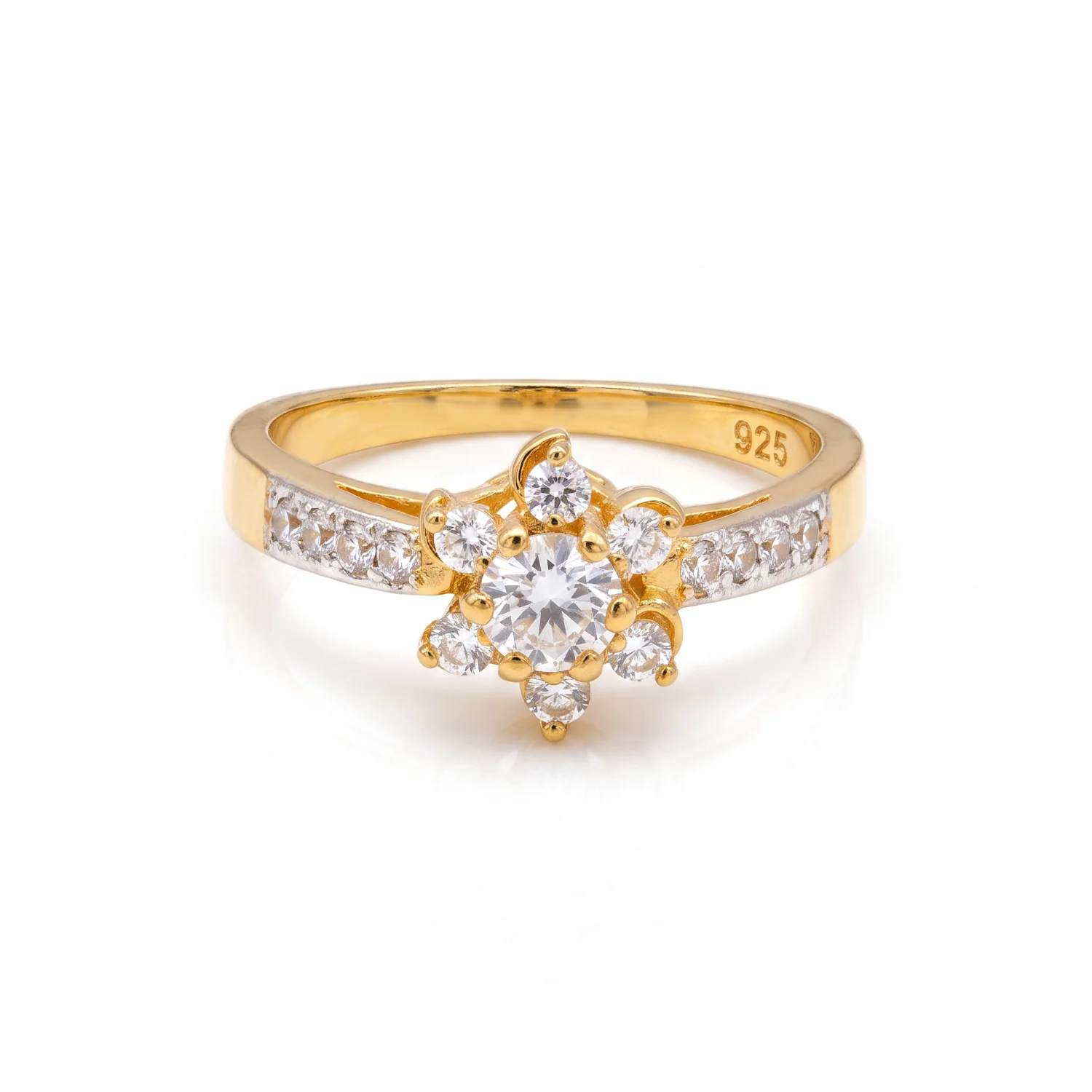 Gold Flower Cluster Band, view 1 — House of Mina