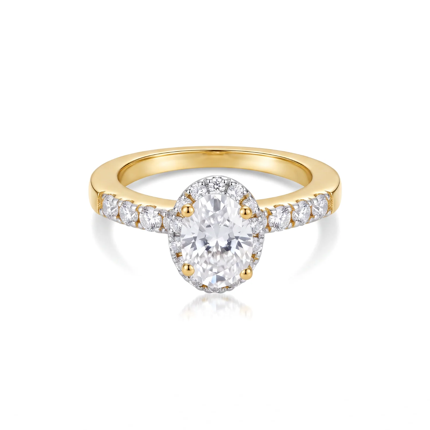 Oval Pavé Solitaire, view 1 — House of Mina