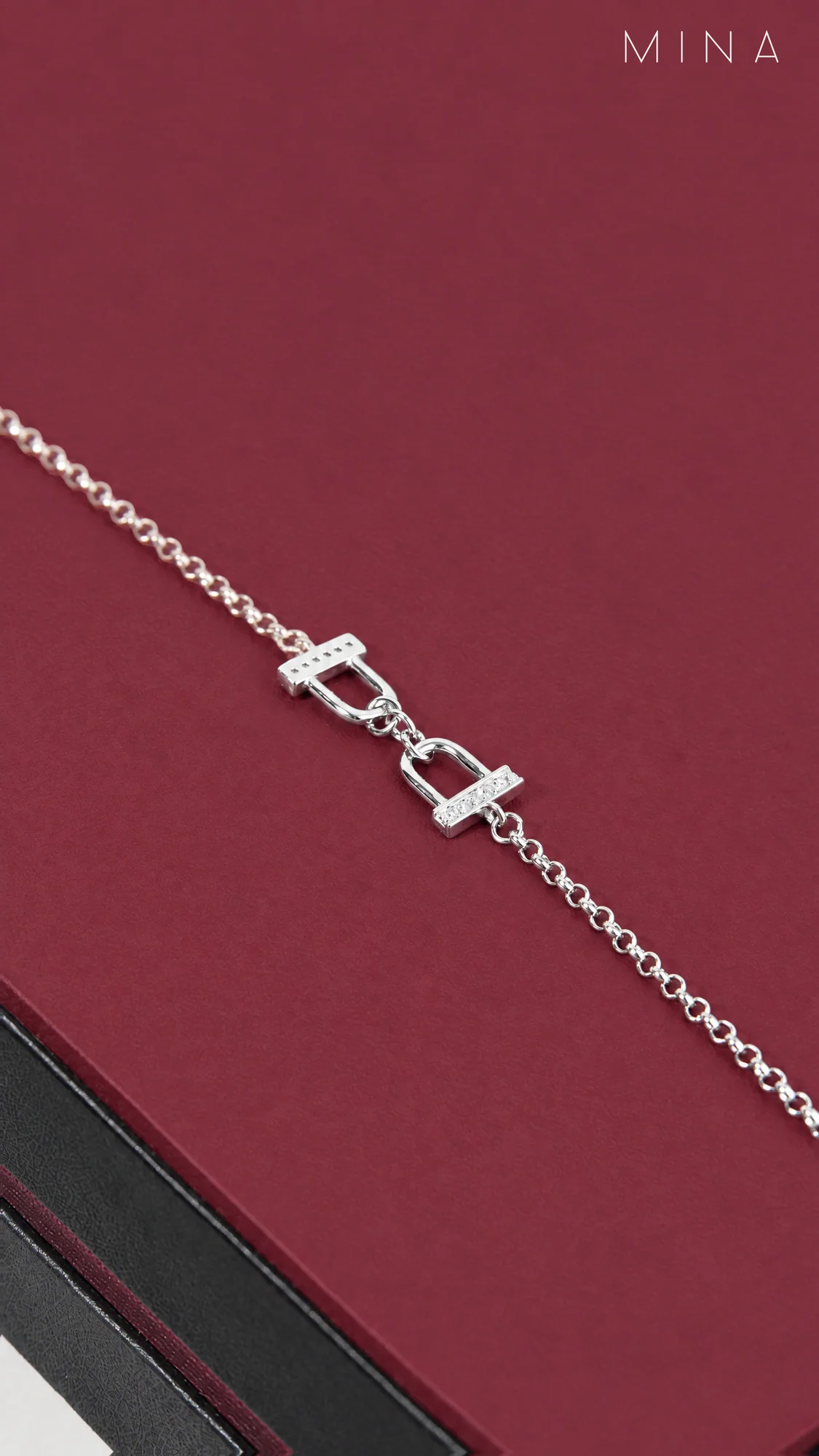 Pavé Buckle Bracelet, view 1 — House of Mina
