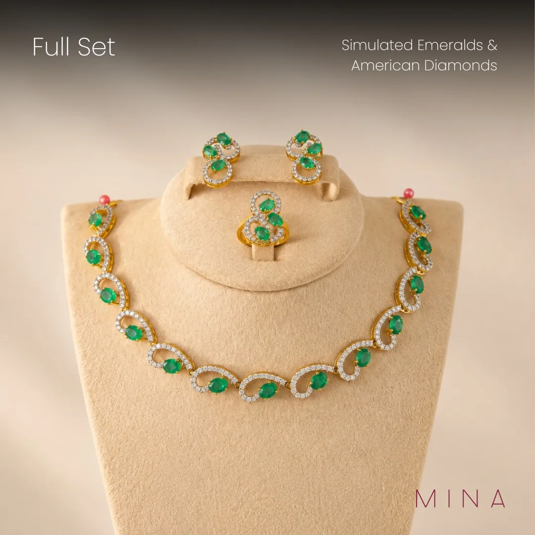 Emerald Swirl Set, view 1 — House of Mina