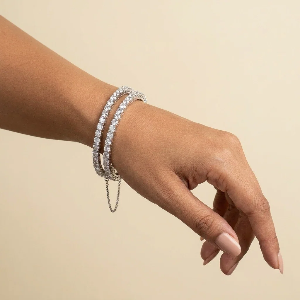 Fine Diamond Bangle Pair, view 1 — House of Mina