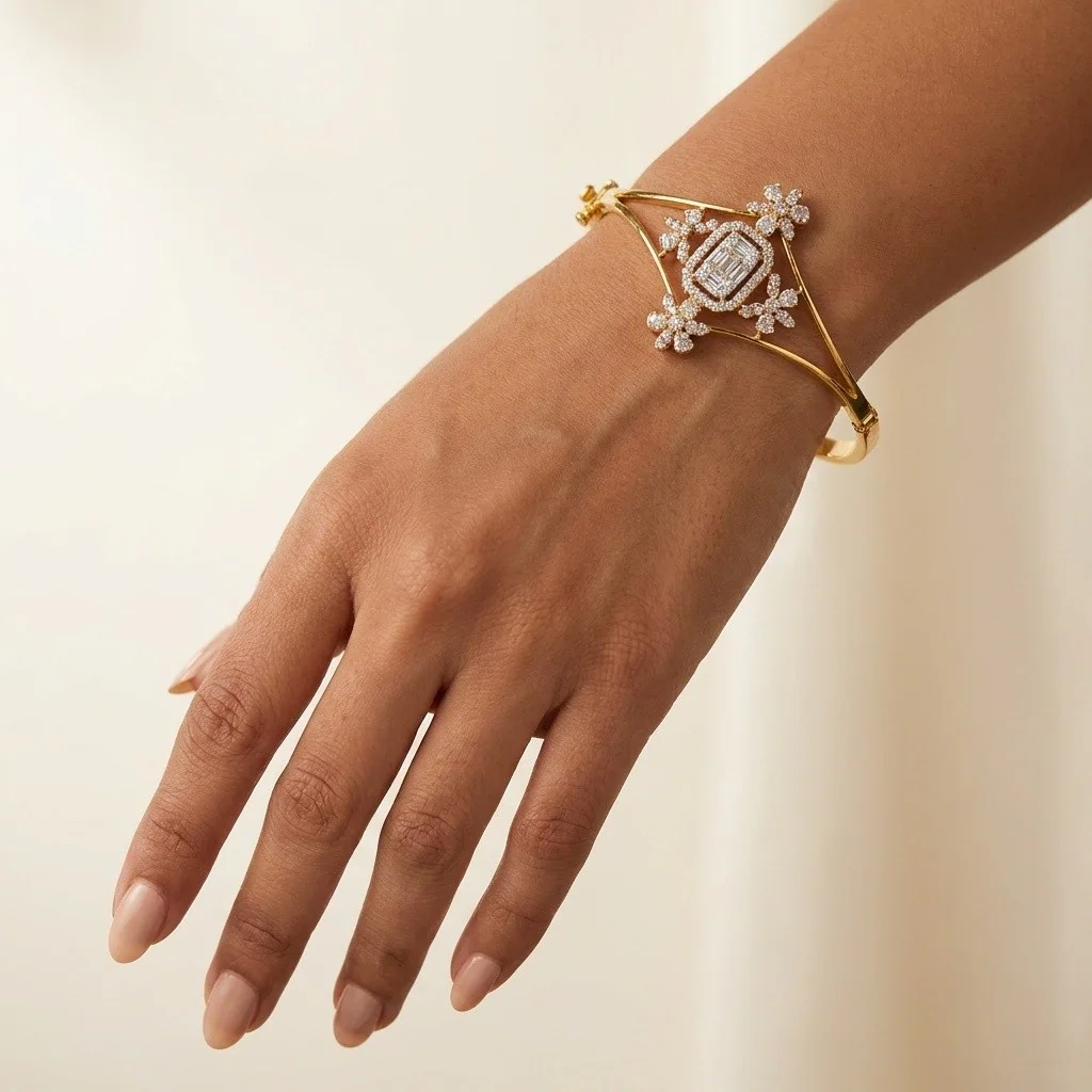 Kite Open Bangle, view 1 — House of Mina