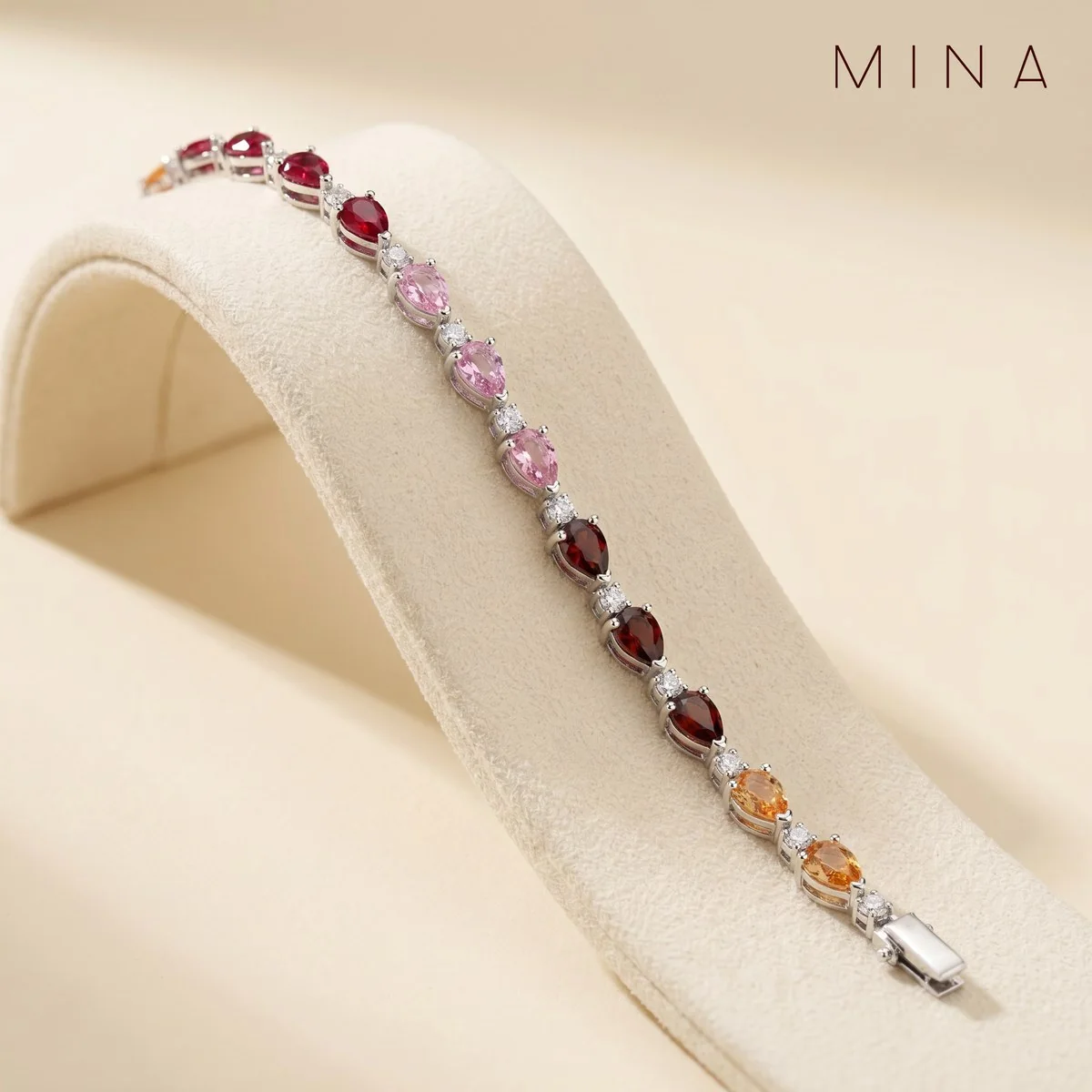 Gemstone Line Bracelet, view 1 — House of Mina