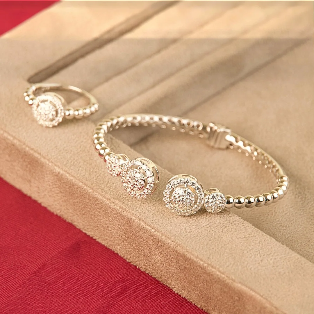 Beaded Halo Bracelet & Ring, view 1 — House of Mina