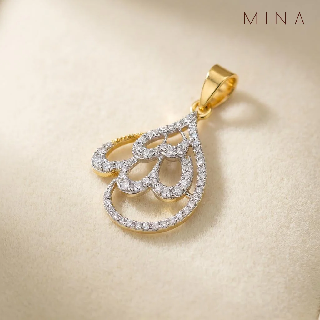 Allah Swirl Teardrop Locket, view 1 — House of Mina