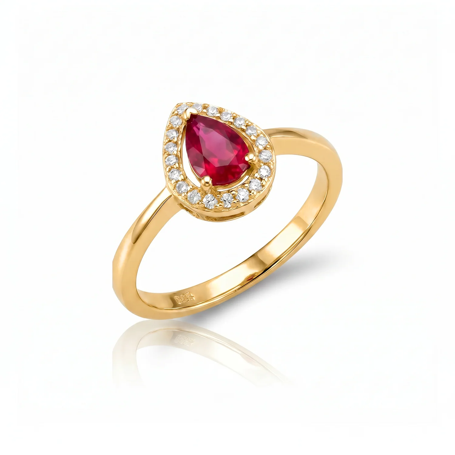 Ruby Halo Ring, view 5 — House of Mina