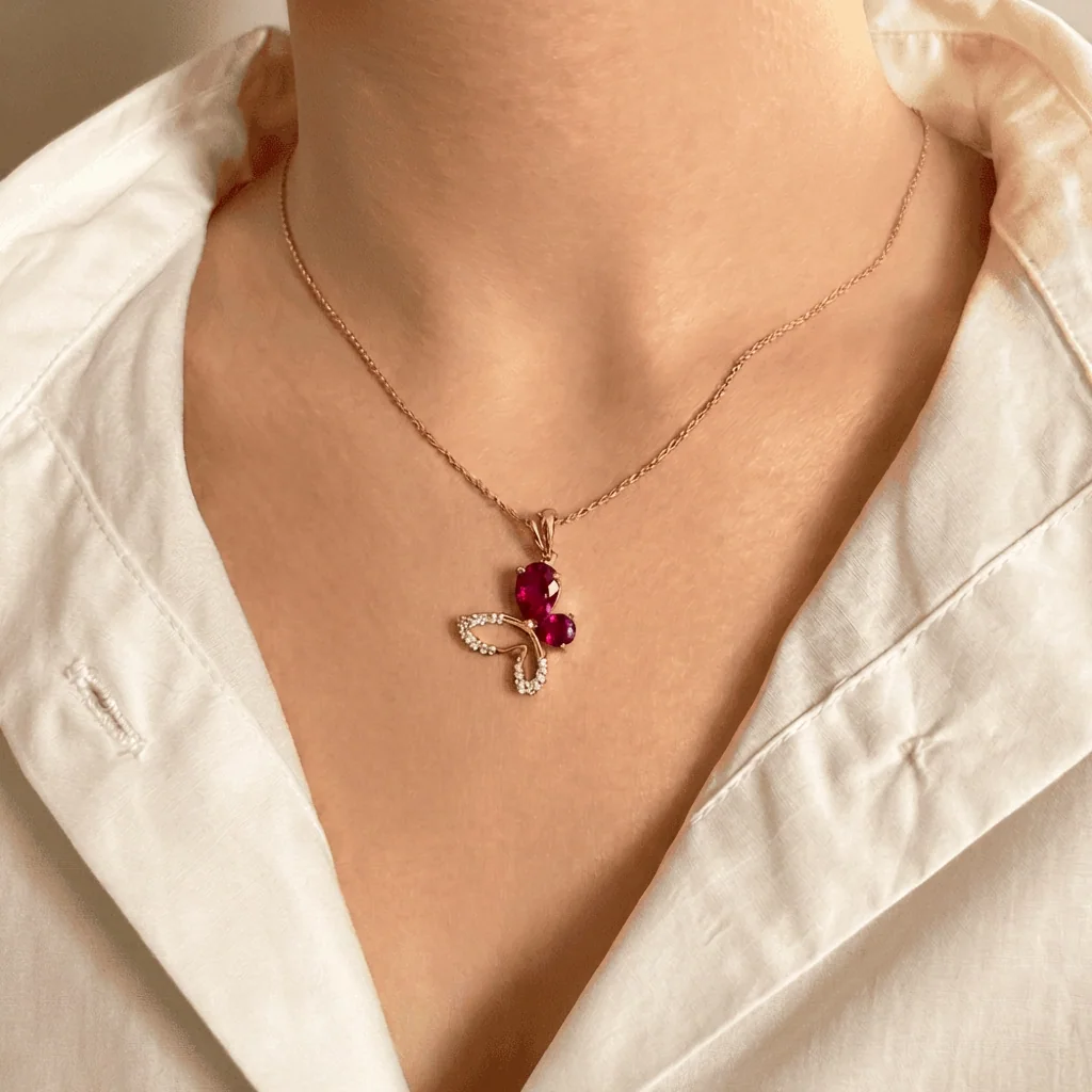 Lyla Pendant Necklace, view 2 — House of Mina