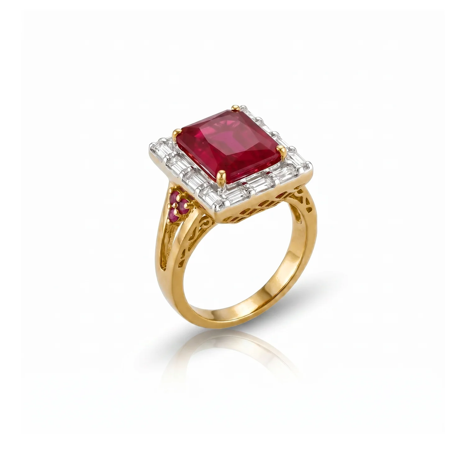 Emerald-Cut Baguette Cocktail Ring, view 2 — House of Mina