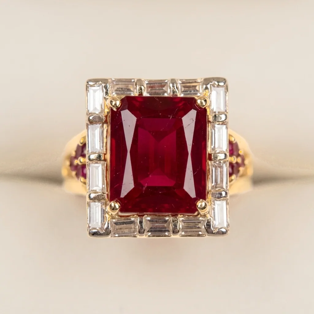 Emerald-Cut Baguette Cocktail Ring, view 4 — House of Mina