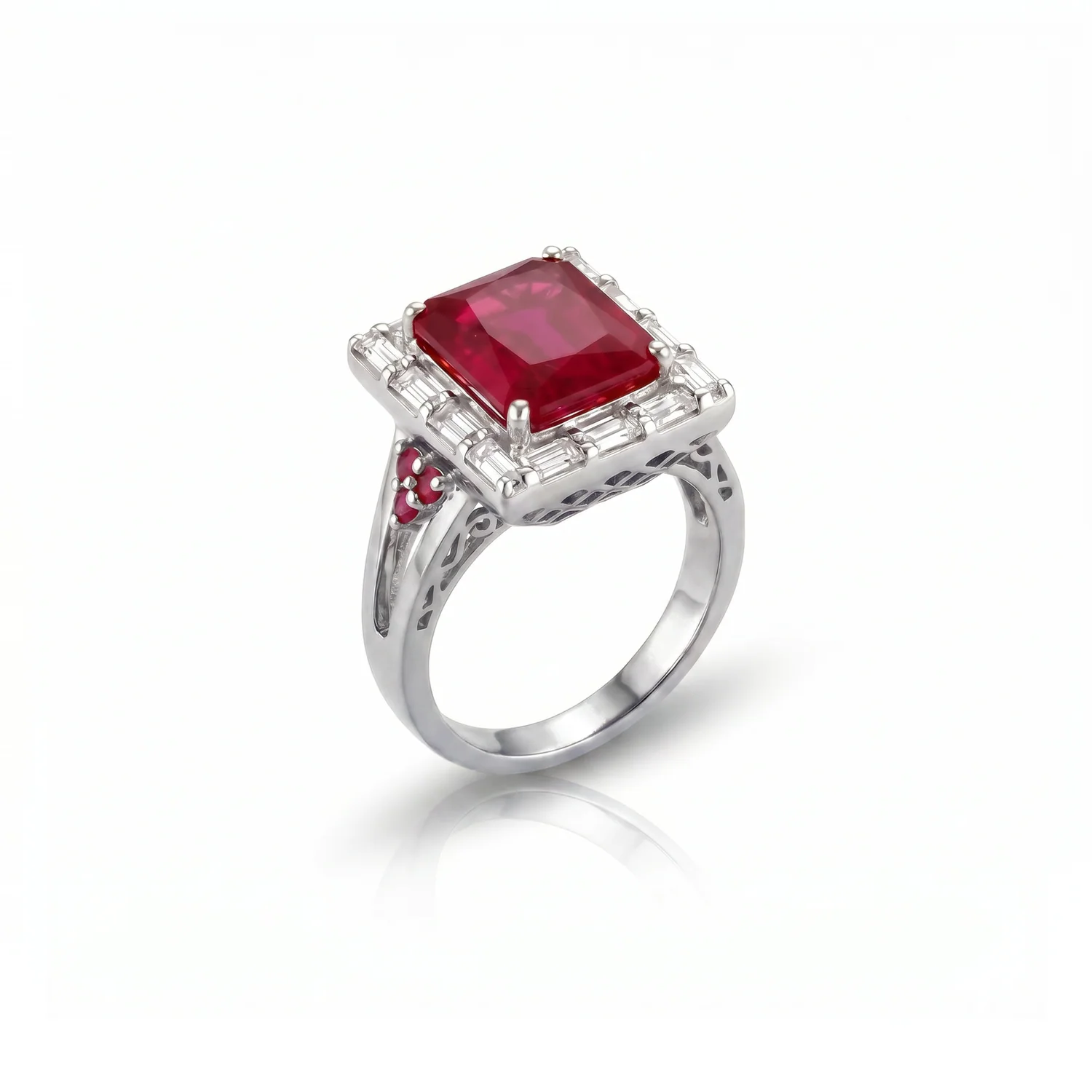 Emerald-Cut Baguette Cocktail Ring
