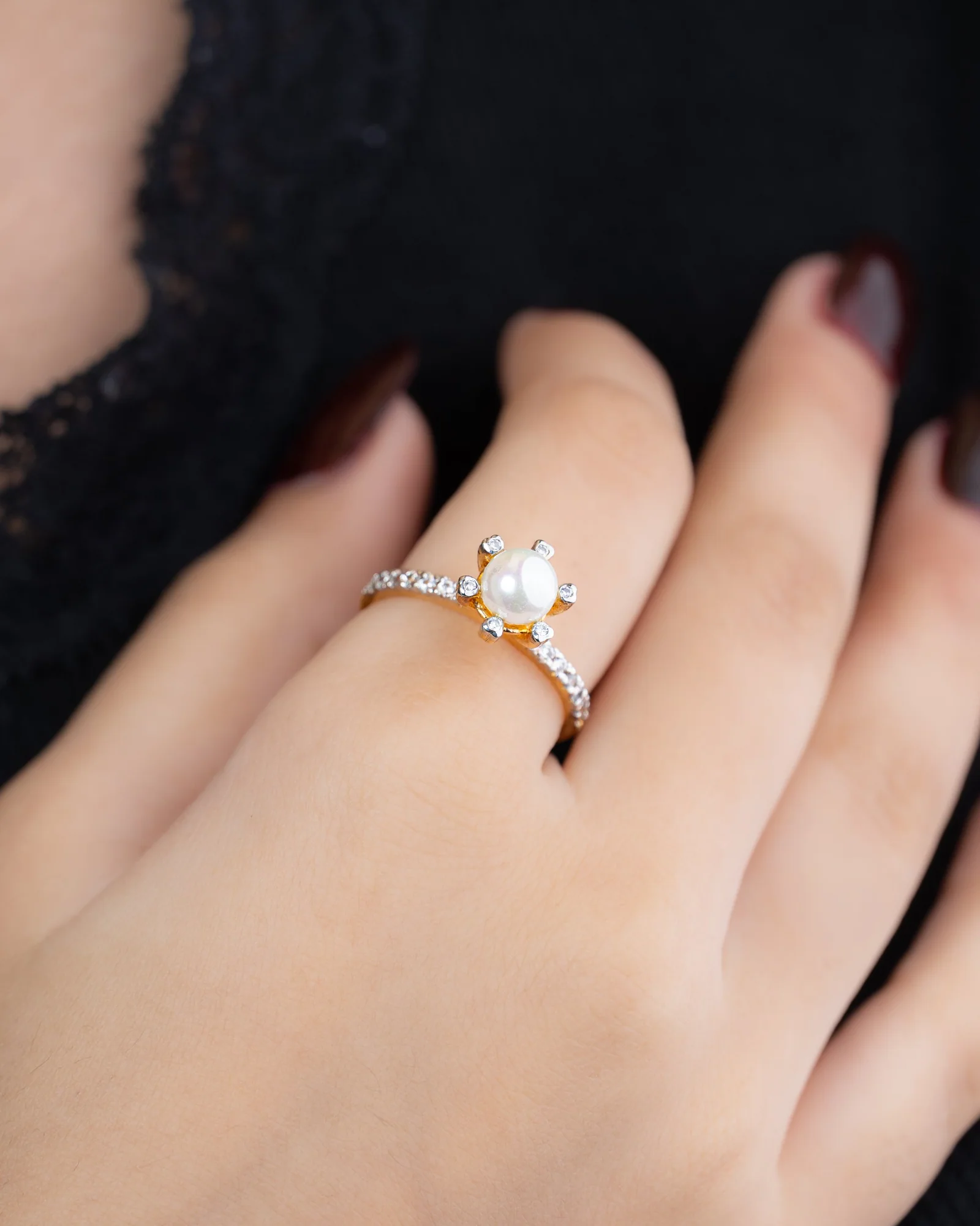 Margaux Pearl Ring, view 2 — House of Mina
