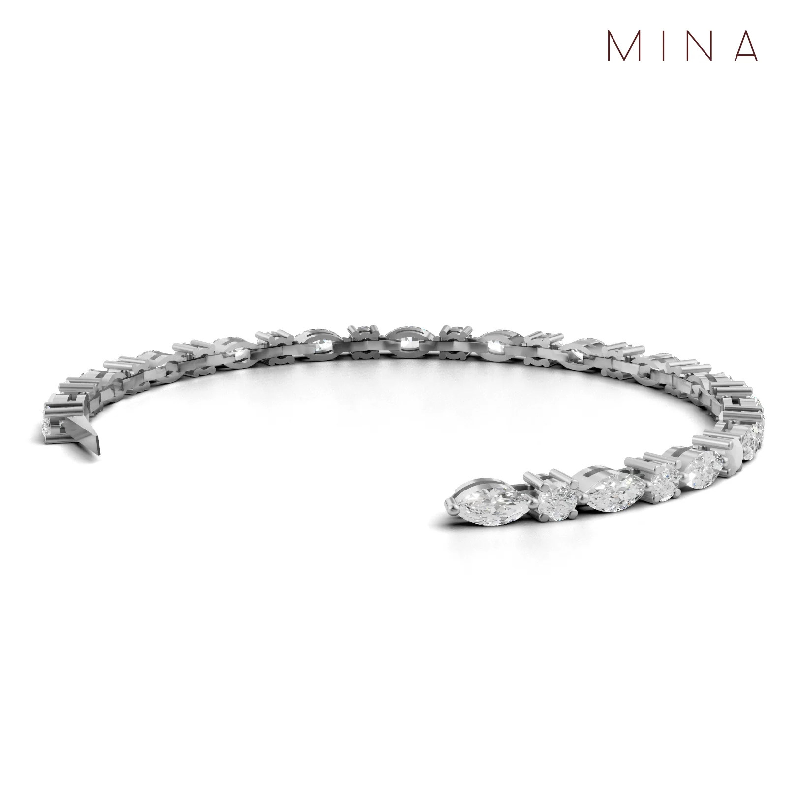 Marquise Muse Tennis Bracelet, view 10 — House of Mina