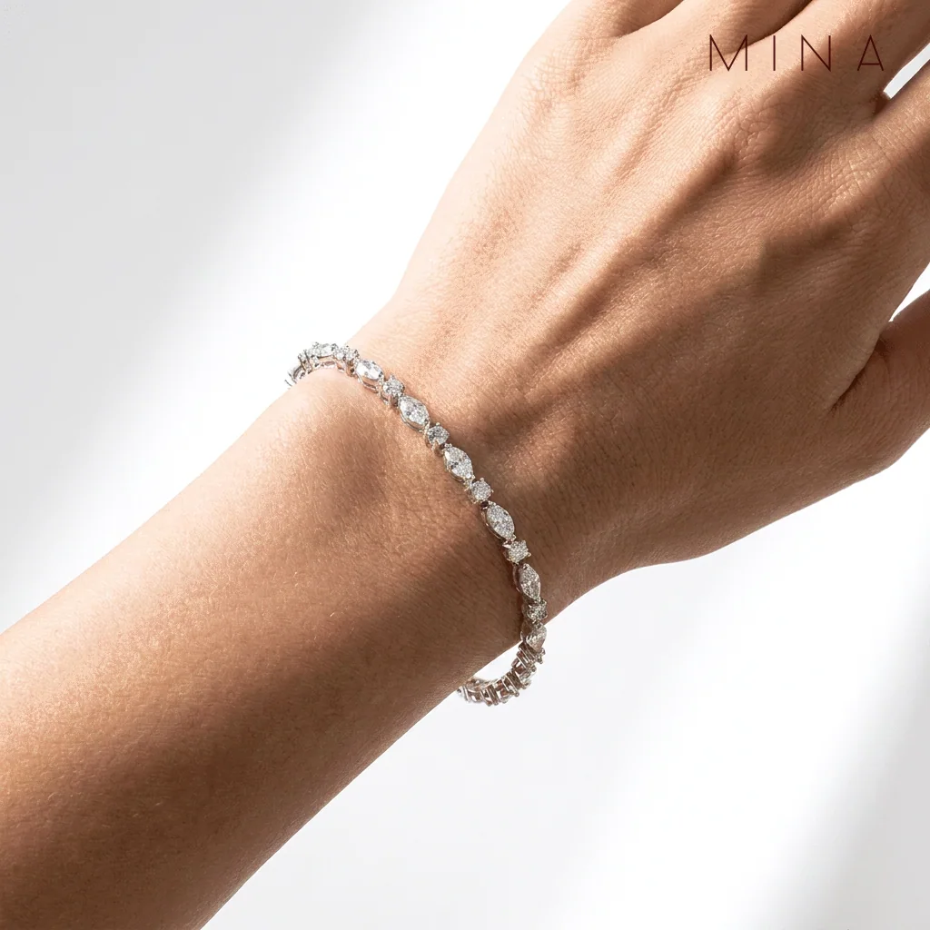 Marquise Muse Tennis Bracelet, view 13 — House of Mina