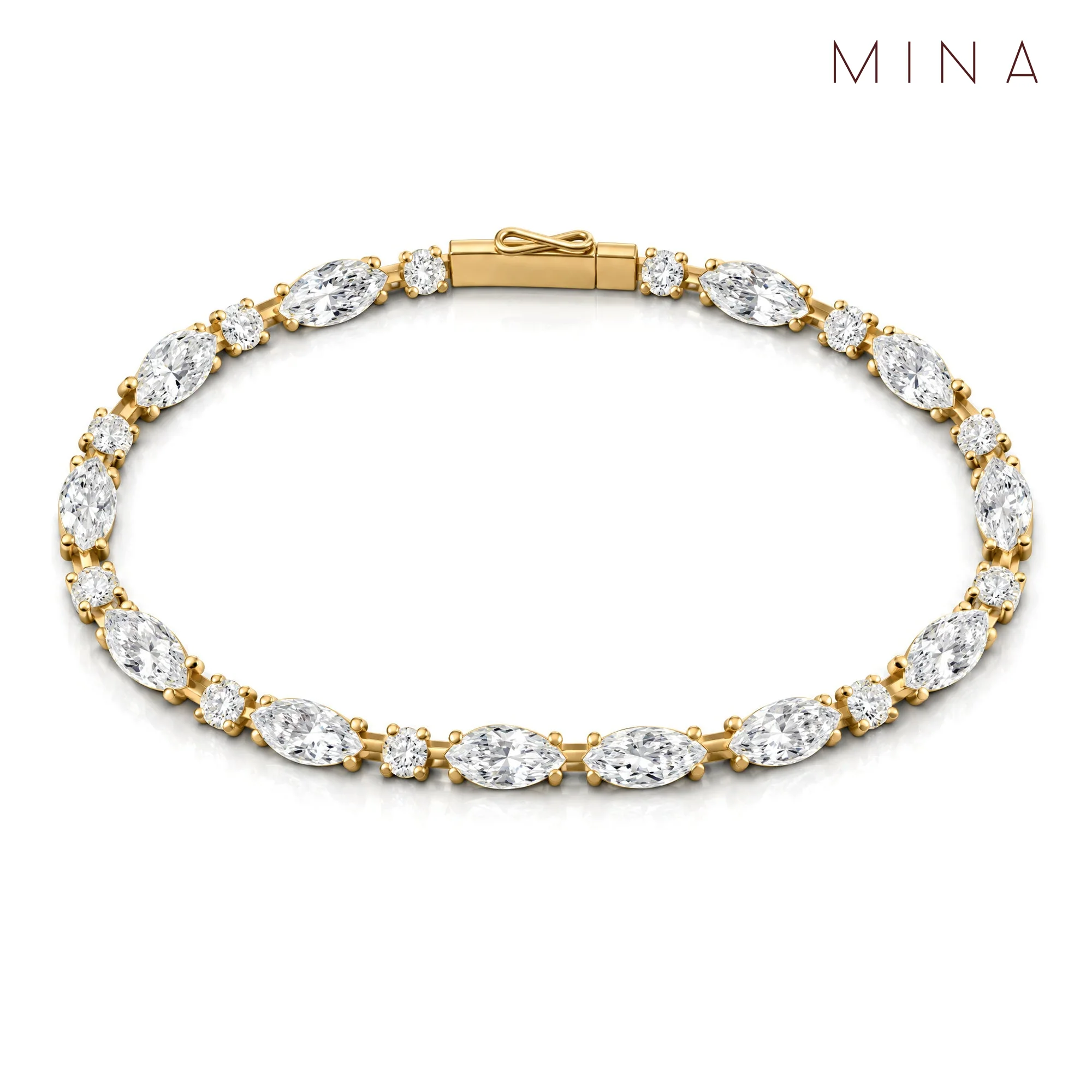 Marquise Muse Tennis Bracelet, view 14 — House of Mina