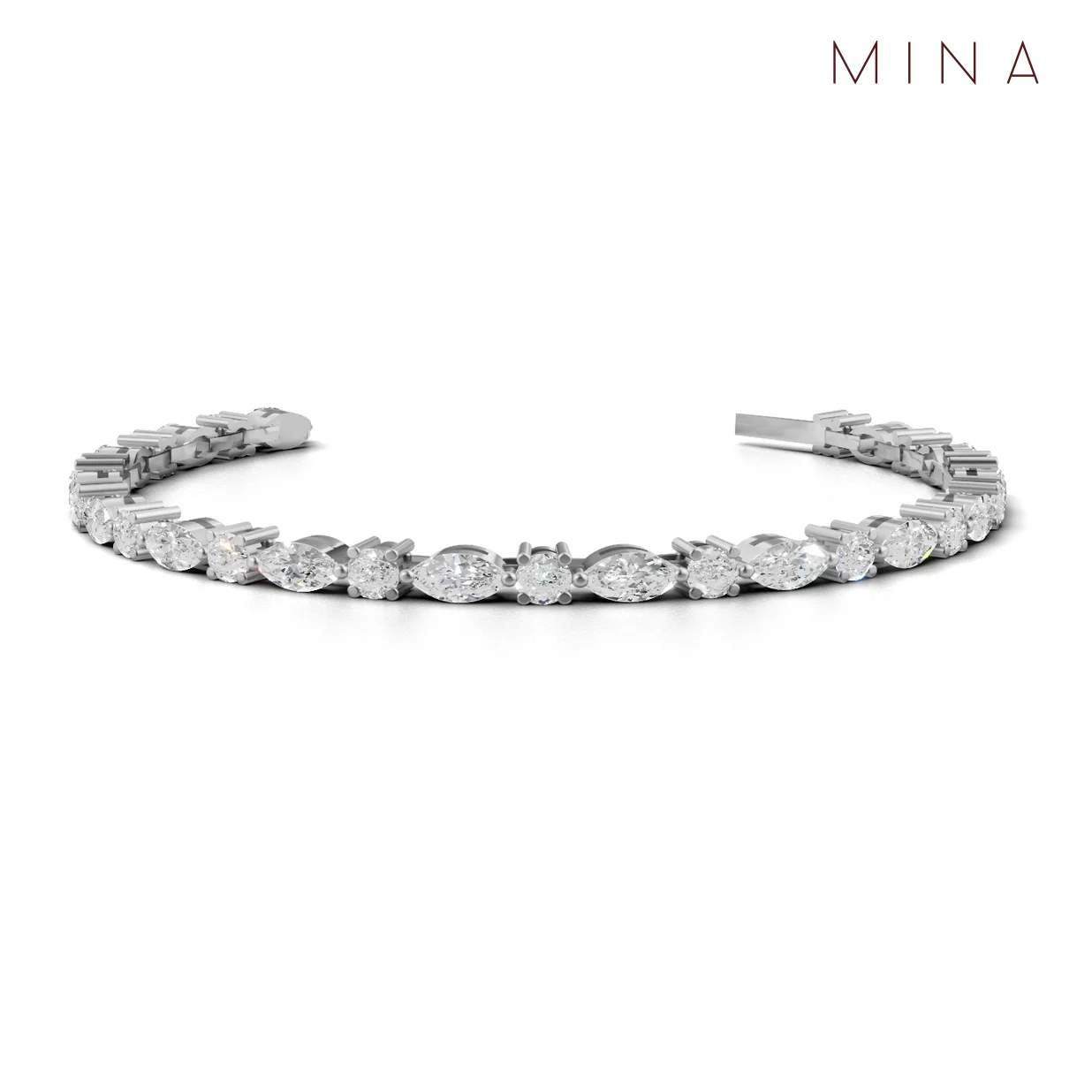 Marquise Muse Tennis Bracelet, view 2 — House of Mina