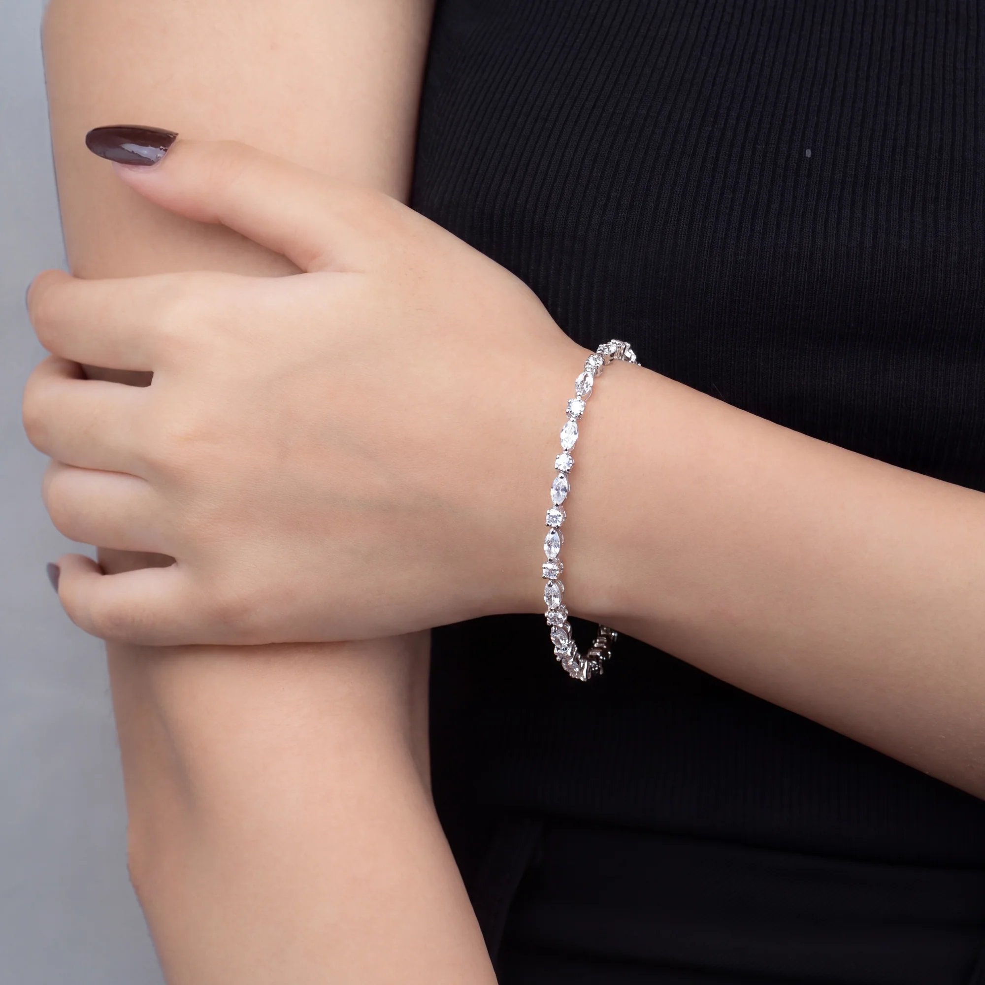 Marquise Muse Tennis Bracelet, view 3 — House of Mina