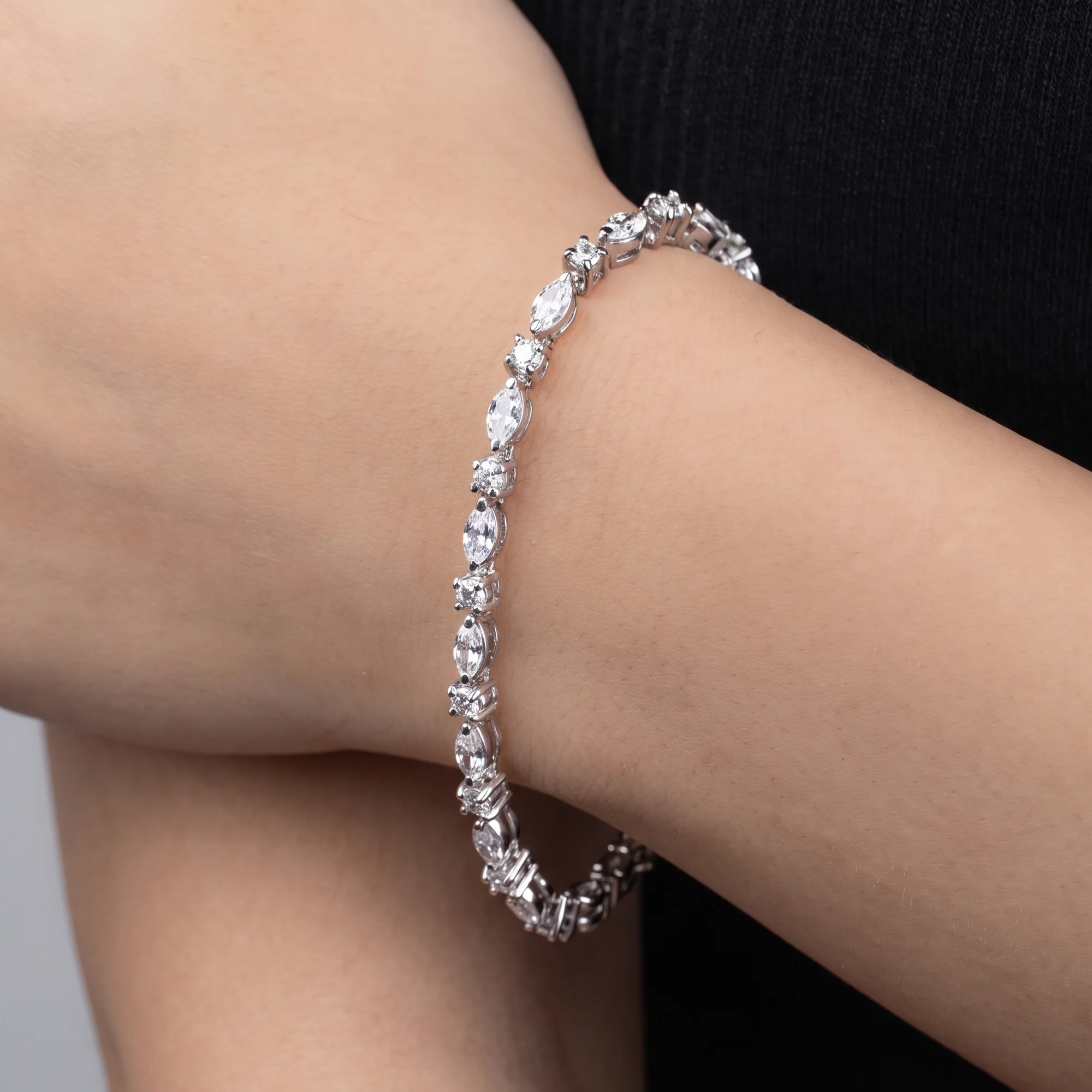 Marquise Muse Tennis Bracelet, view 4 — House of Mina