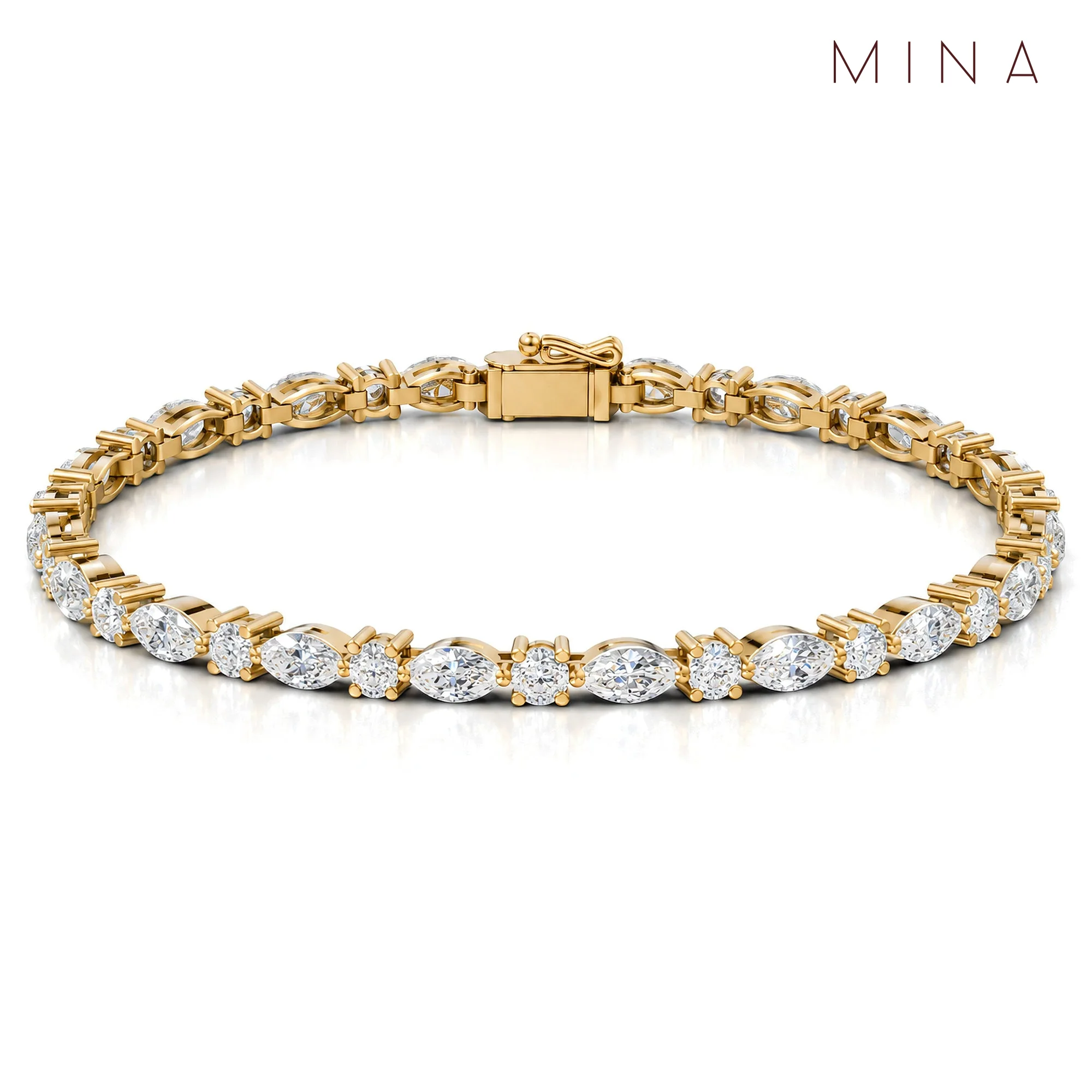 Marquise Muse Tennis Bracelet, view 5 — House of Mina