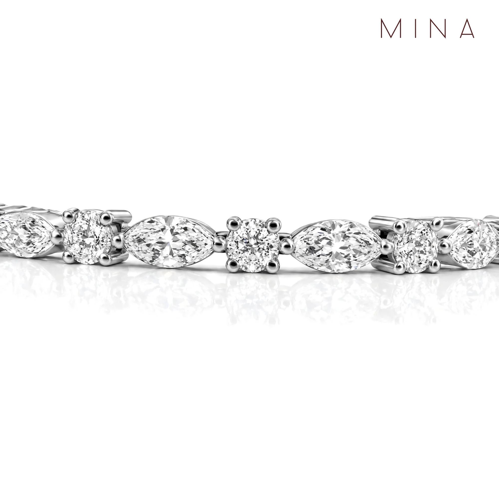 Marquise Muse Tennis Bracelet, view 7 — House of Mina